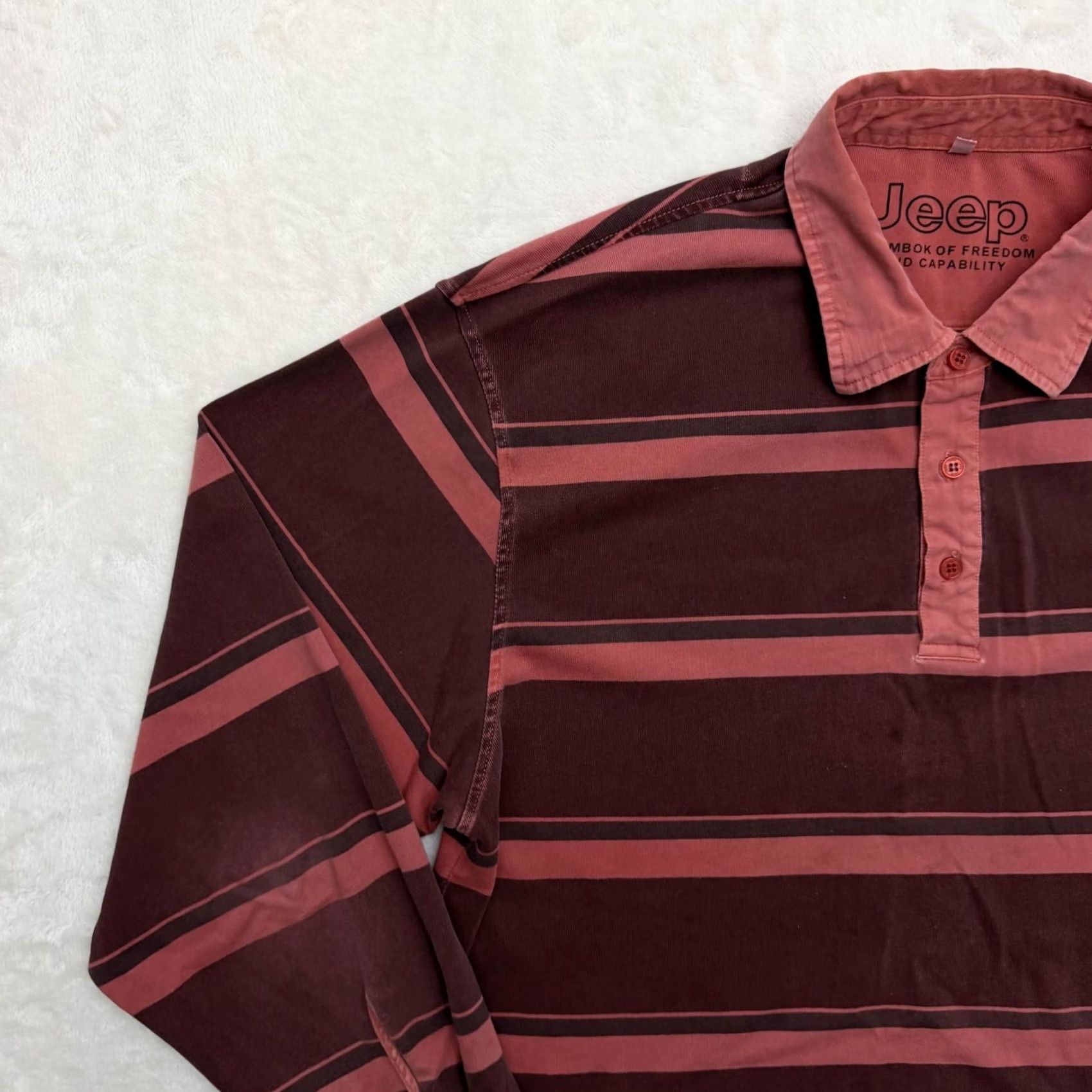 Jeep Jeep Shirt Mens 2XL Red Rugby Polo Stripe Long Sleeve Logo Casual Size US XXL / EU 58 / 5 - 5 Thumbnail