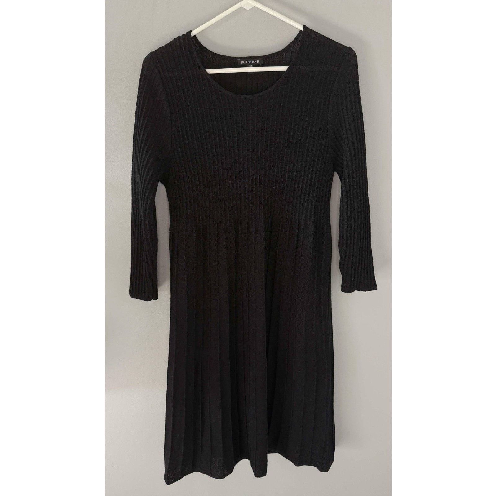 Eileen Fisher Eileen Fisher Washable Italian Wool Black Pleated Dress Med Size M / US 6-8 / IT 42-44 - 3 Thumbnail