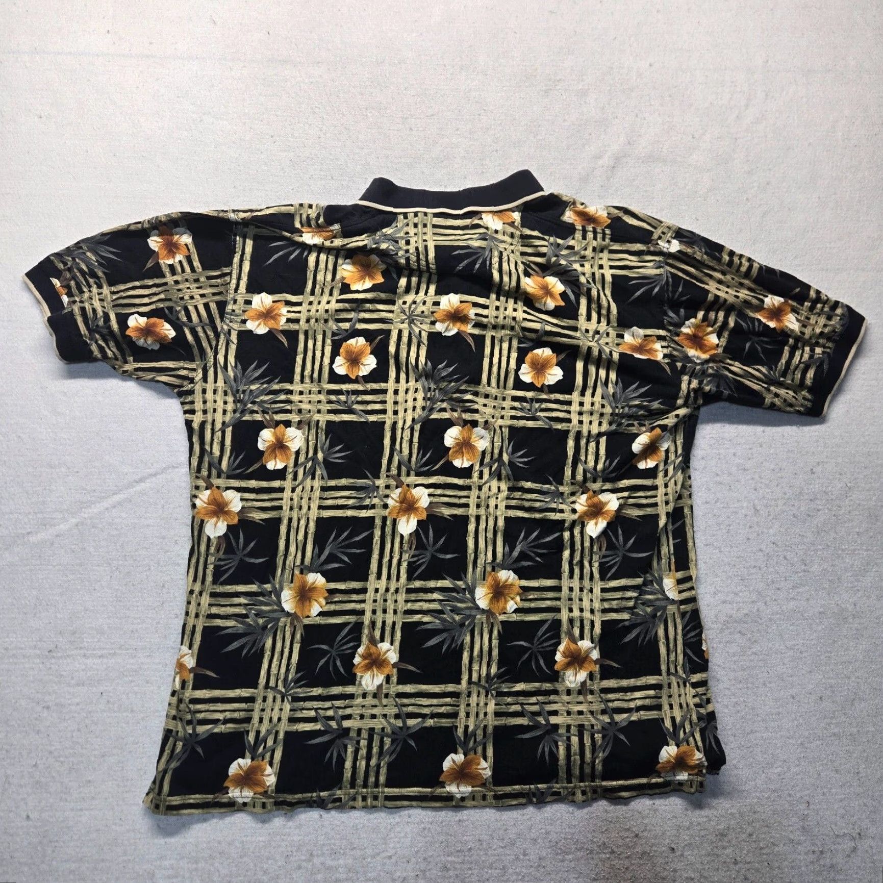 Vintage VINTAGE Hibiscus Hawaii Polo Shirt Short Sleeve Adult 2XL Brown Floral Men Polo 90s Mens Size US XXL / EU 58 / 5 - 7 Thumbnail