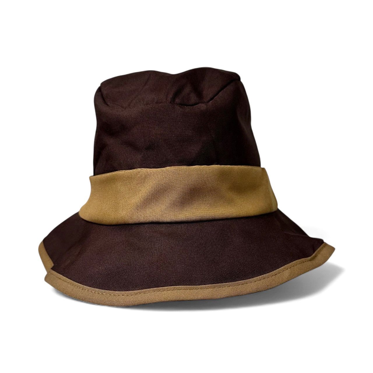 Vintage Bucket Sun Hat 2 Tone Unisex Size Medium Brown Tan Size ONE SIZE - 1 Thumbnail