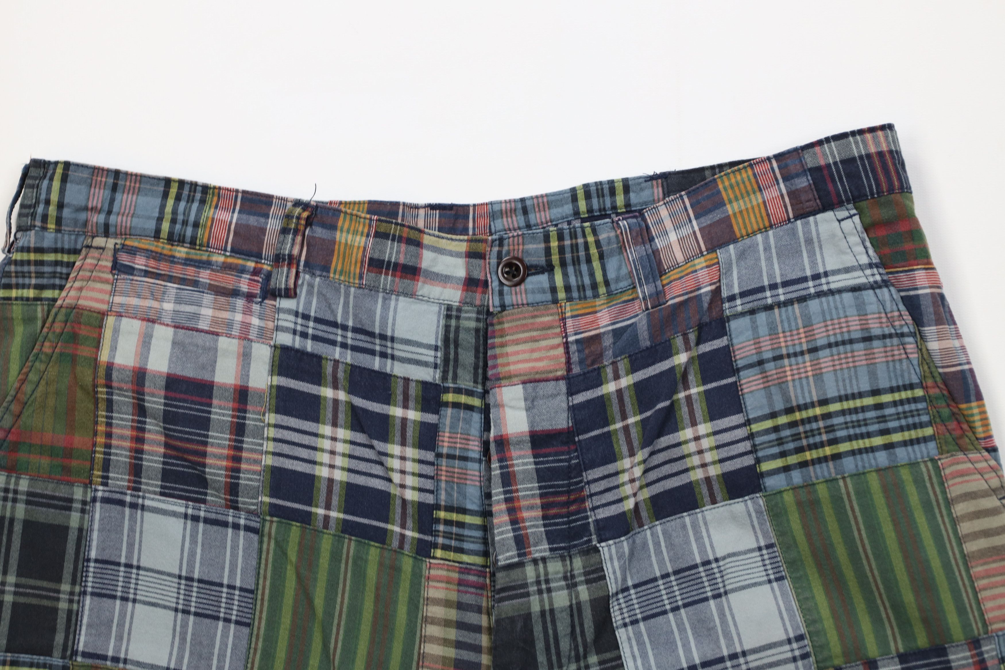 Ralph Lauren Vintage 90s Ralph Lauren Plaid Patchwork Button Fly Shorts Size US 36 / EU 52 - 2 Thumbnail