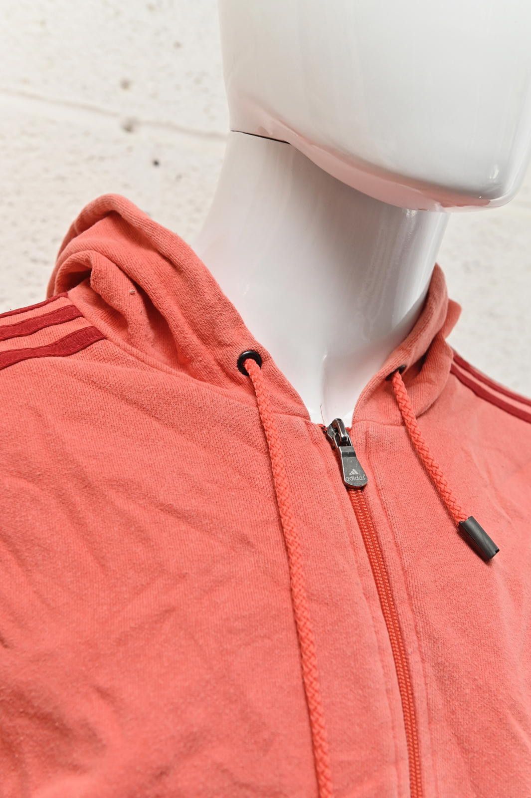 Adidas Adidas Coral Orange Zip-Up Hoodie Mens Size L Size US L / EU 52-54 / 3 - 3 Thumbnail