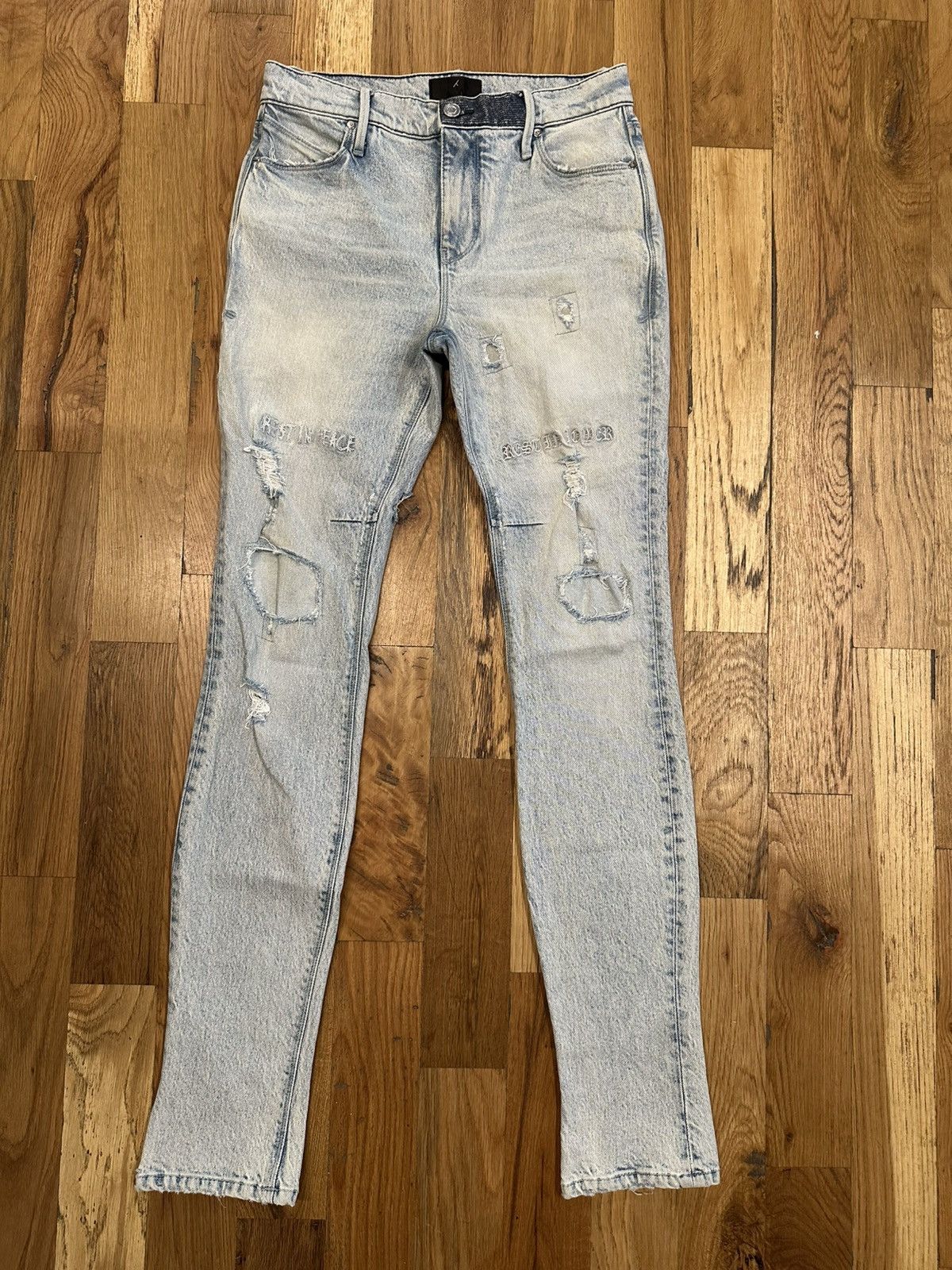 Rta RTA Rest In Peace/Power Light Blue Denim Jeans Sz 28 Size US 28 / EU 44 - 1 Thumbnail