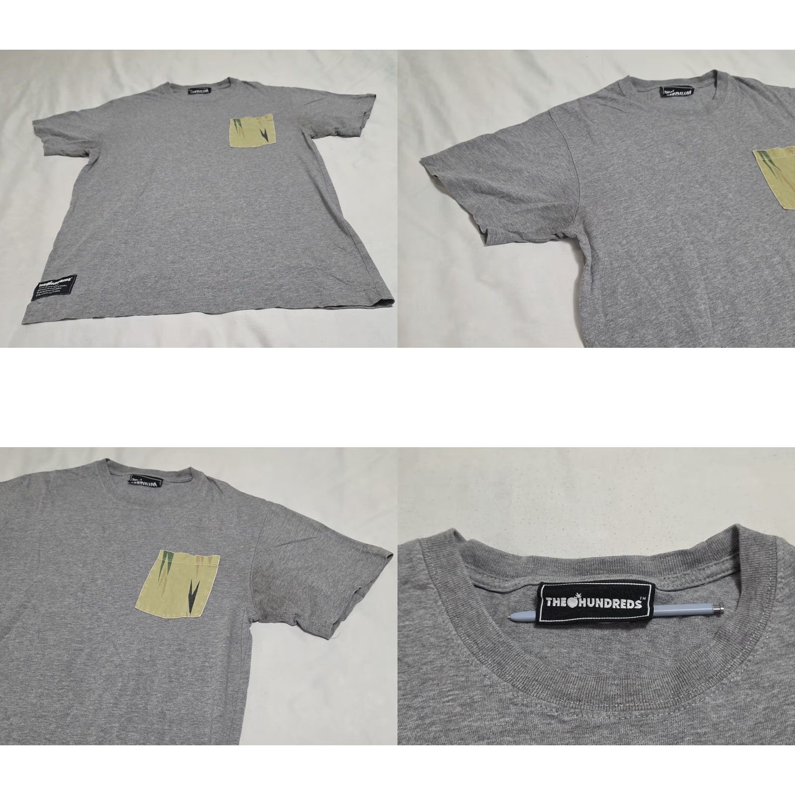 The Hundreds The Hundreds Brand Heather Gray Pocket Short Sleeve Tshirt M Crew Neck Men Size US M / EU 48-50 / 2 - 8 Thumbnail