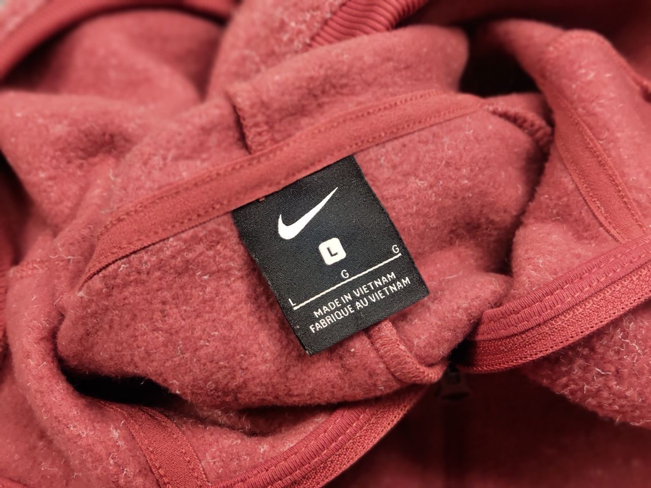 Nike Nike Fleece womens oversized zip-up burgundy Hoodie Size L / US 10 / IT 46 - 14 Thumbnail