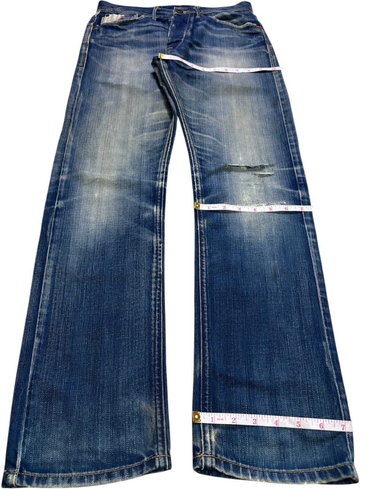 Japanese Brand Vintage Japanese Brand Faded Wash Distressed Jeans Size US 30 / EU 46 - 13 Thumbnail