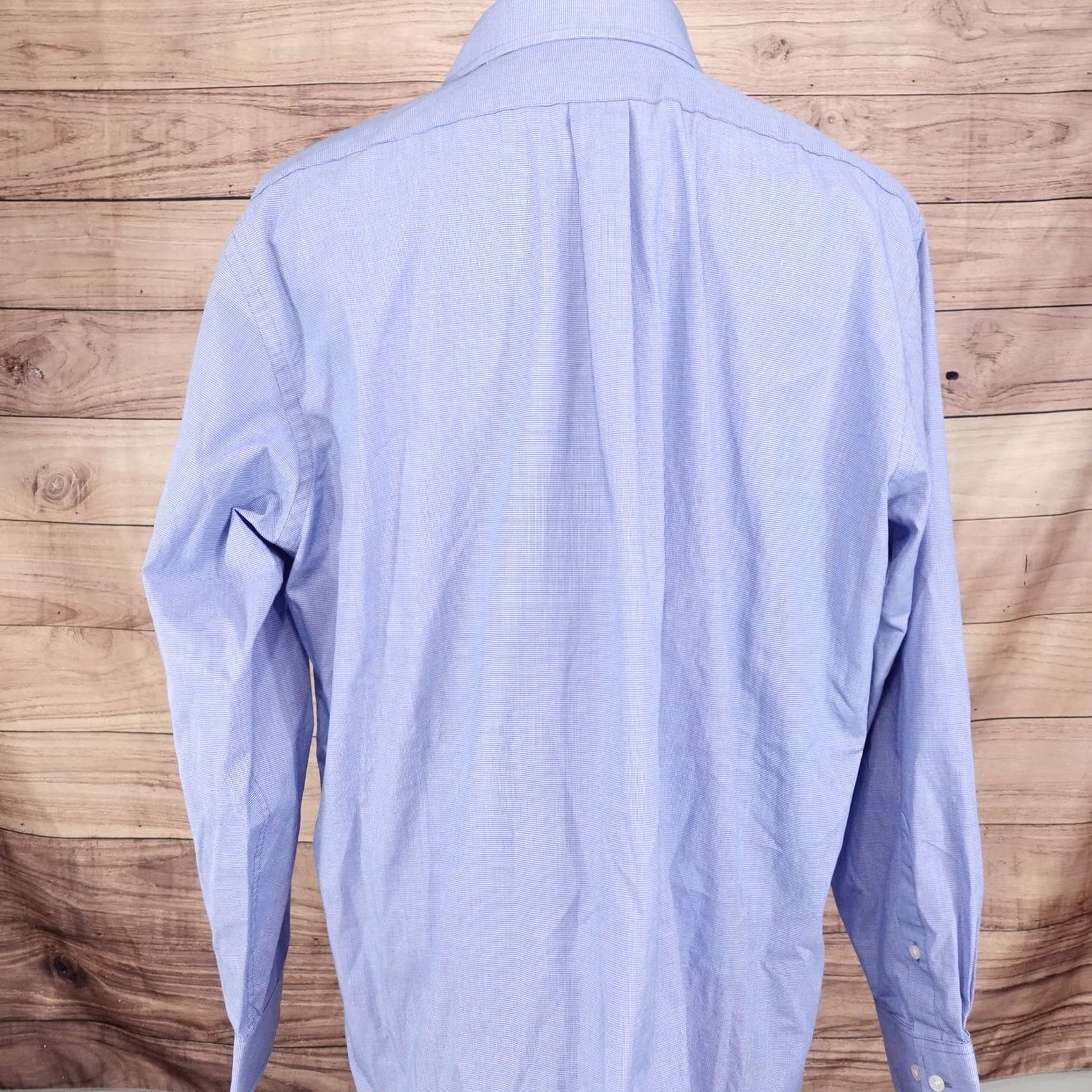 Chaps CHAPS BLUE DRESS SHIRT BUTTON UP 17-17.5 XL 34/35 WRINKLE FREE REGULAR FIT Long Sleeve Men Cotton HOUNDSTOOTH Closure Collared Vintage: No Size 46R - 4 Thumbnail