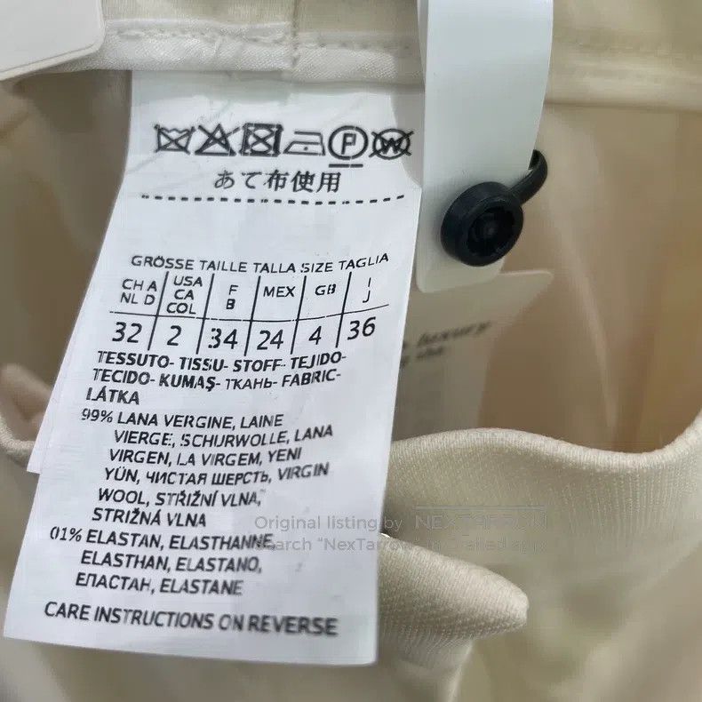 Max Mara Max Mara Beige Wool Casual Trousers Size 35" - 6 Thumbnail