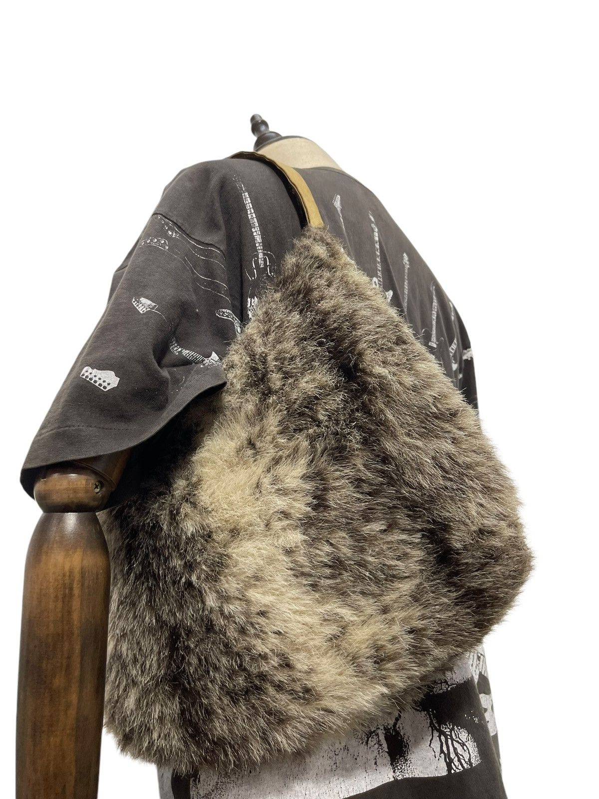 Genuine Leather Full Hairy Fur Cherosita Tote Shoulder Bag 9🟩 Size ONE SIZE - 3 Thumbnail