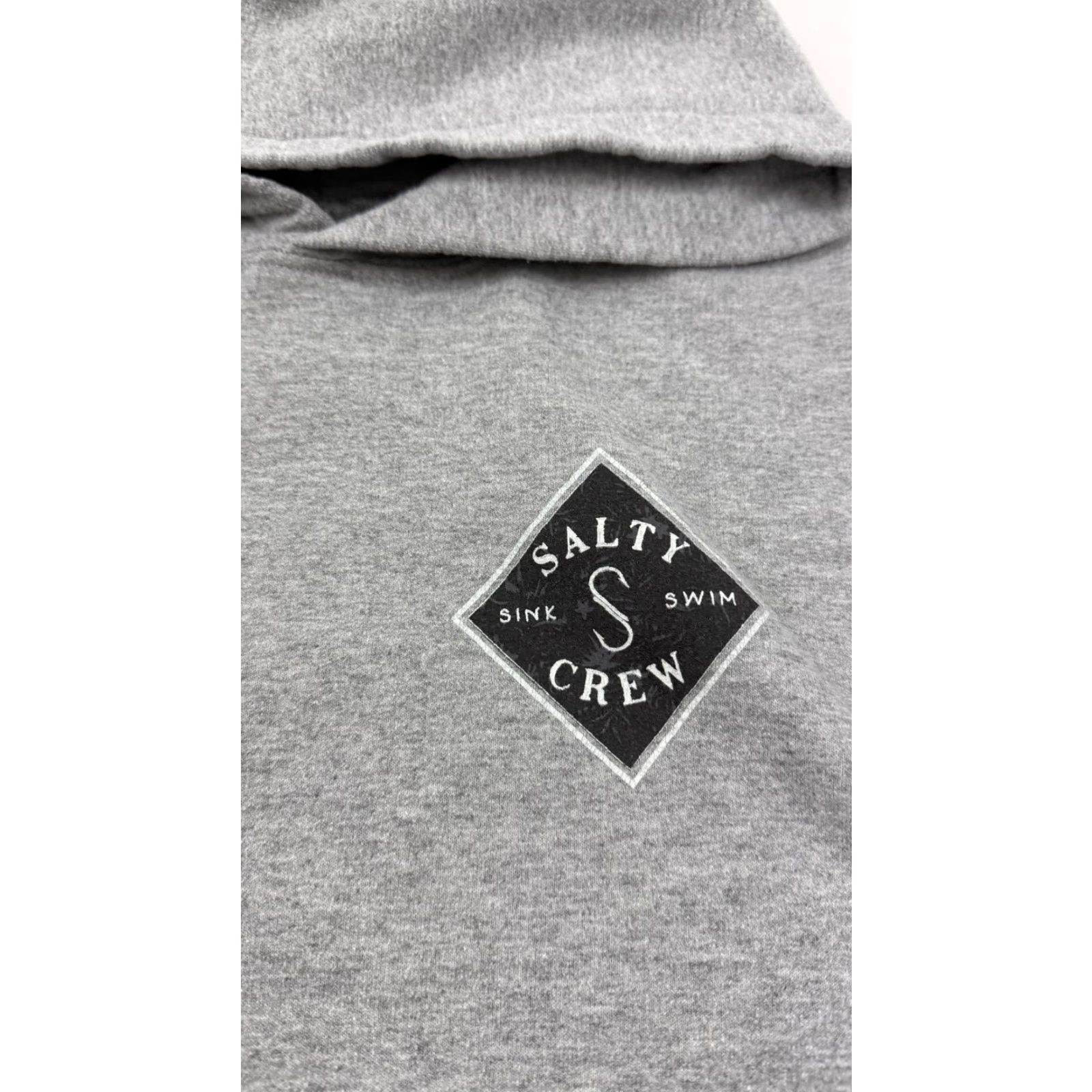 Vintage Salty Crew Hoodie Mens M Gray Pullover Graphic Print Sleeve Logo Hooded Sweatshirt Size US M / EU 48-50 / 2 - 2 Thumbnail