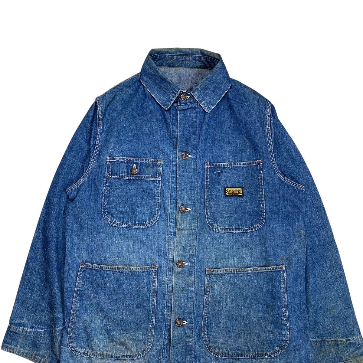 Vintage Vintage 70s American Sanforized Coverall Denim Chore Jacket Size US M / EU 48-50 / 2 - 7 Thumbnail