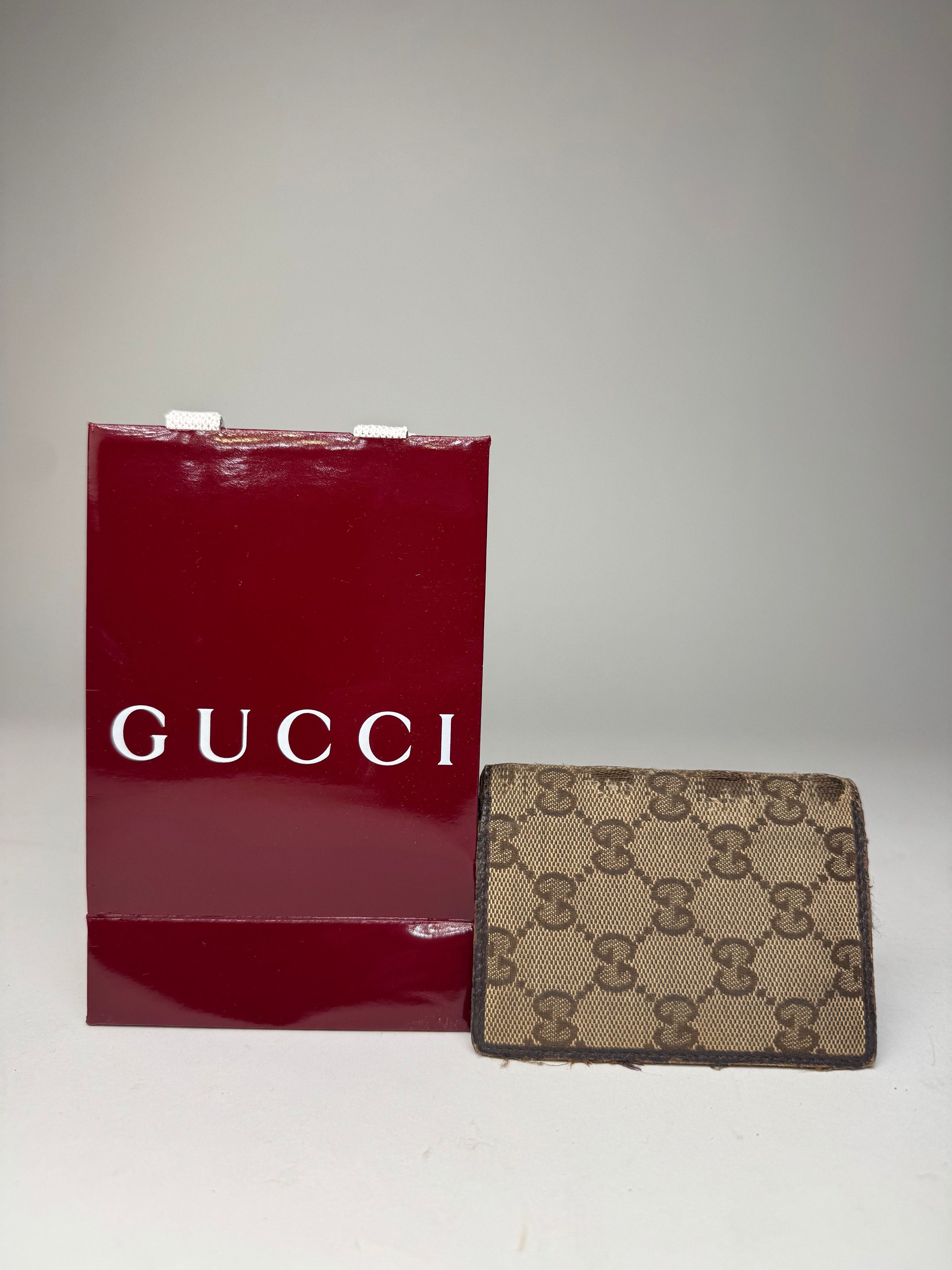 Gucci Vintage Monogram Card Holder Beige Brown Size ONE SIZE - 1 Thumbnail