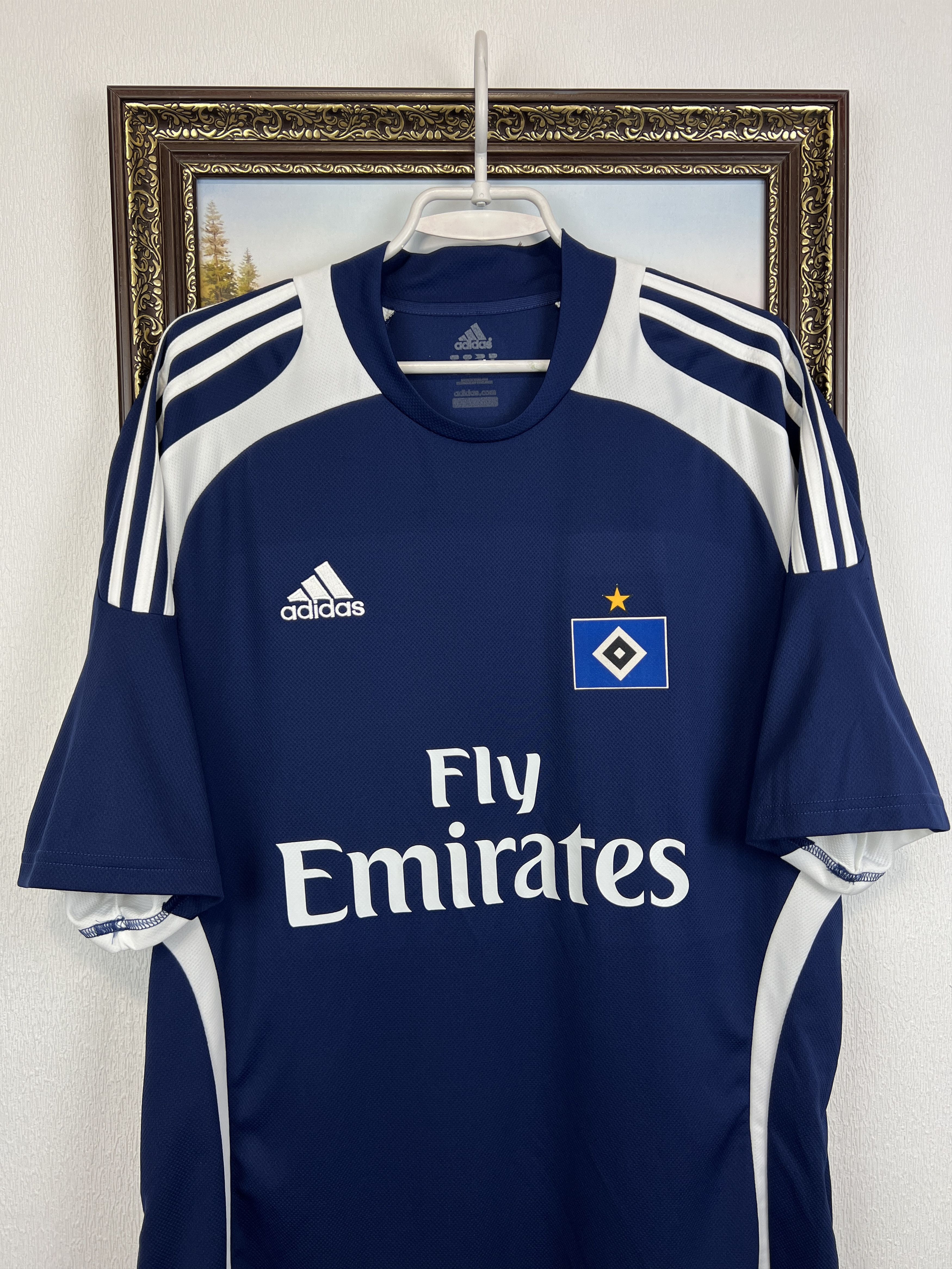 Adidas Hamburg football shirt 2007 Soccer Adidas Jersey Trikot Rare Size US XL / EU 56 / 4 - 2 Thumbnail