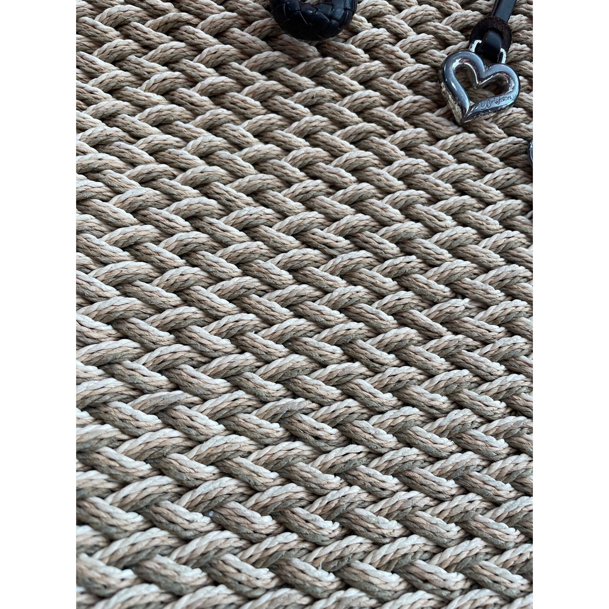Brighton Brighton womans brown woven Straw leather charmed hand Bag S Size ONE SIZE - 2 Thumbnail