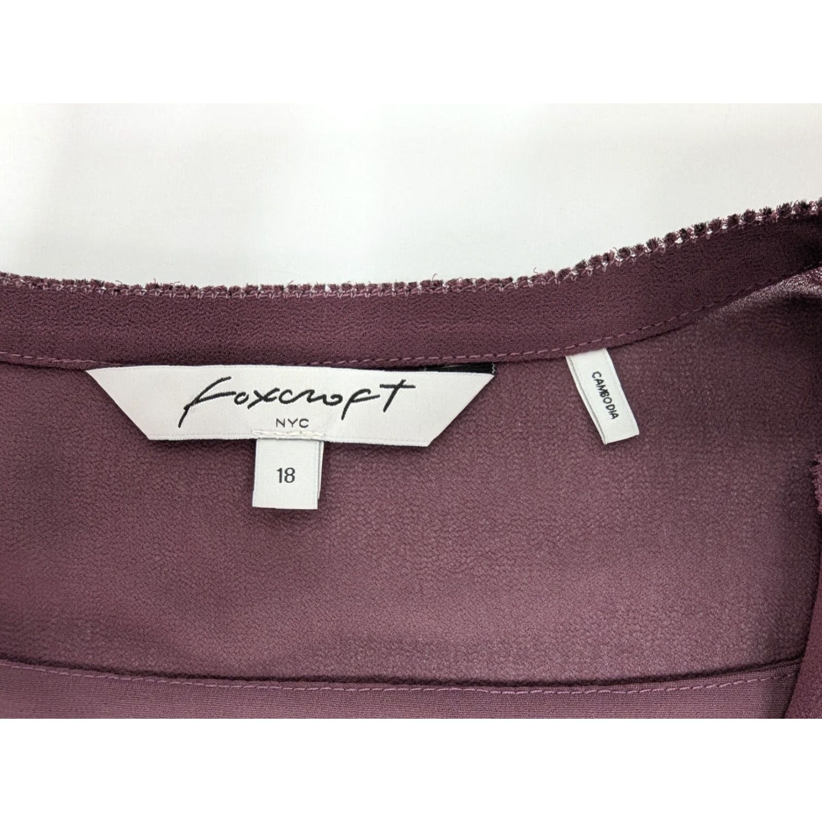 Vintage Foxcroft Blouses Women 18 Mauve Chiffon Ruffle Front Pullover Polyester Top Tank Top Size XXL / US 16-18 / IT 52-54 - 7 Thumbnail