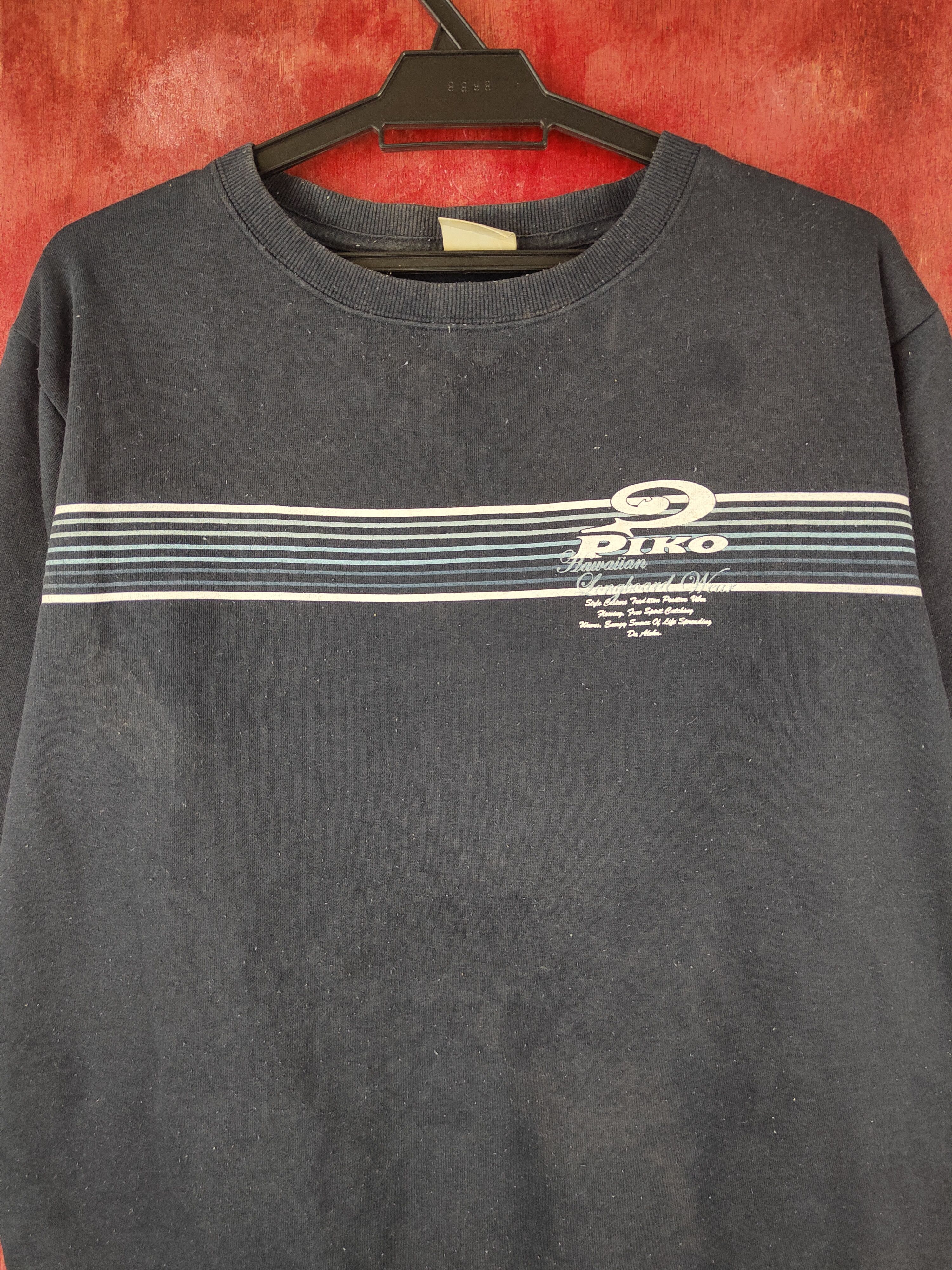 Japanese Brand × Vintage Piko surf vintage Dark Blue Sweatshirts #S1555 Size US L / EU 52-54 / 3 - 2 Thumbnail