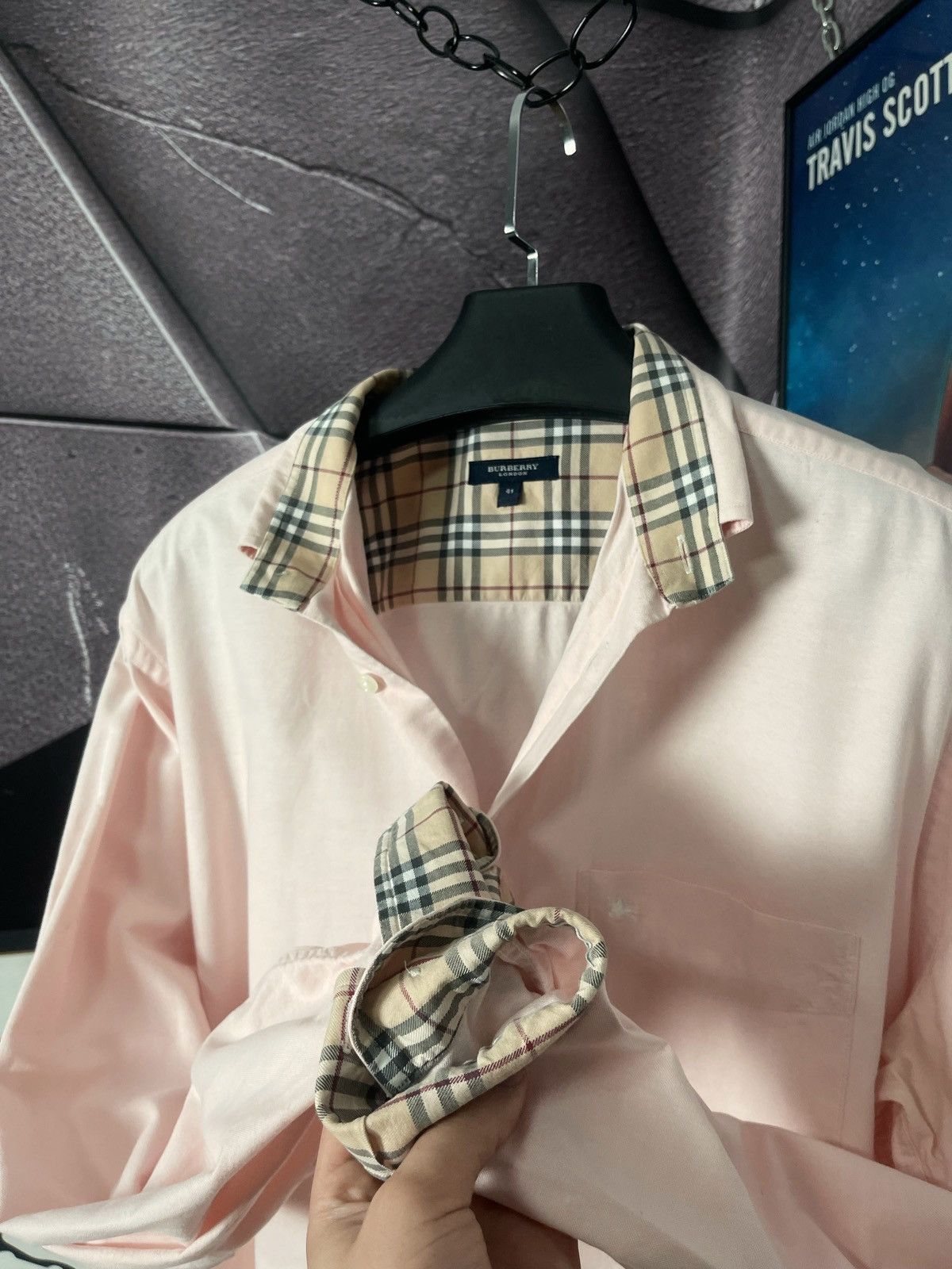BURBERRY  LONDON シャツ BURBERRY LONDON shirt NOVA check flax linen long sleeve