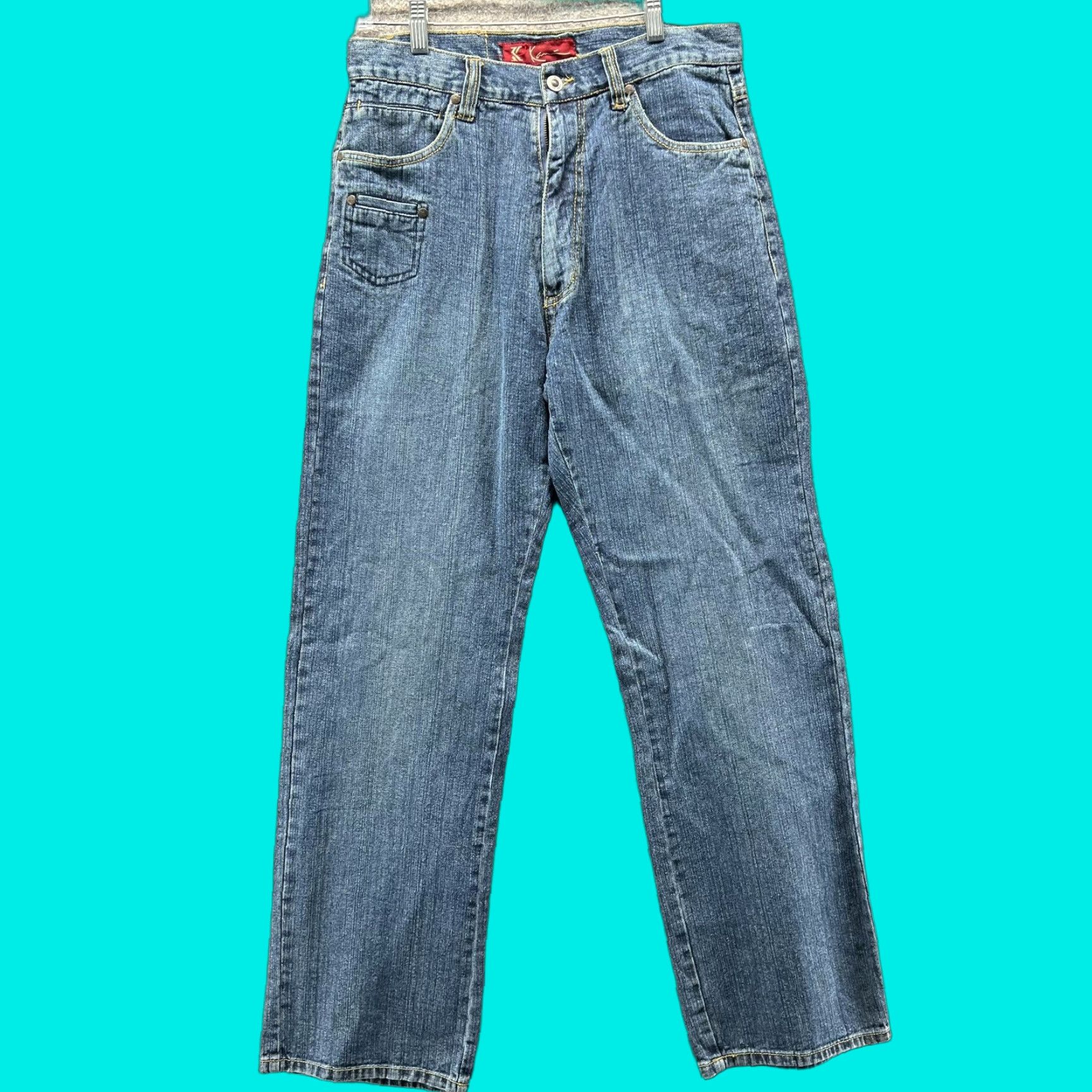 Karl Kani VINTAGE Karl Kani Jeans Mens 32x33 Blue Relaxed Straight Denim Hip Hop Y2K NEW Straight Jeans Mens Regular 32 33 Blue Hip Hop Theme Mens Jeans Size US 32 / EU 48 - 1 Thumbnail