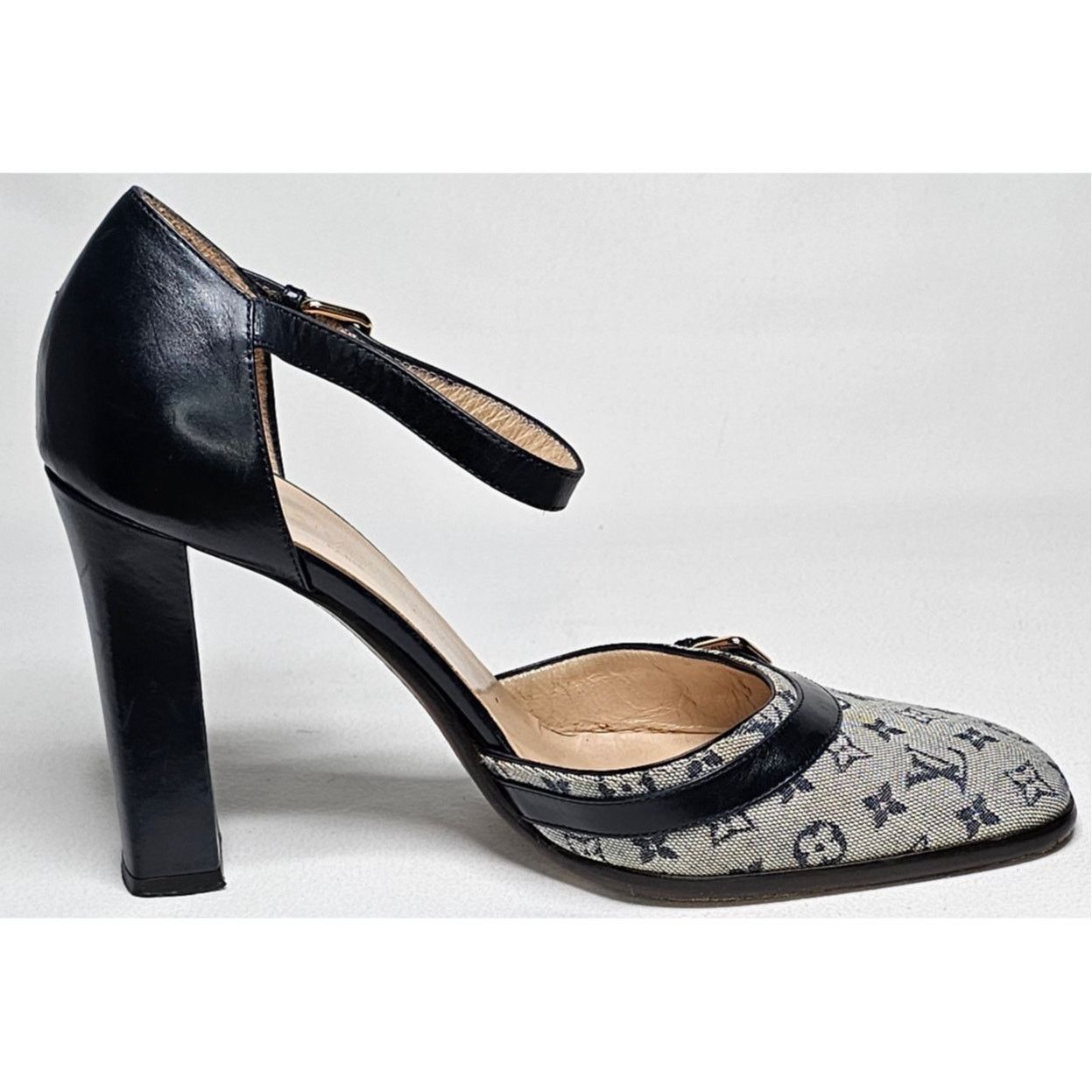 Louis Vuitton Louis Vuitton D'Orsay Ankle Strap Pumps mini lin canvas Size US 5.5 / IT 35.5 - 7 Thumbnail