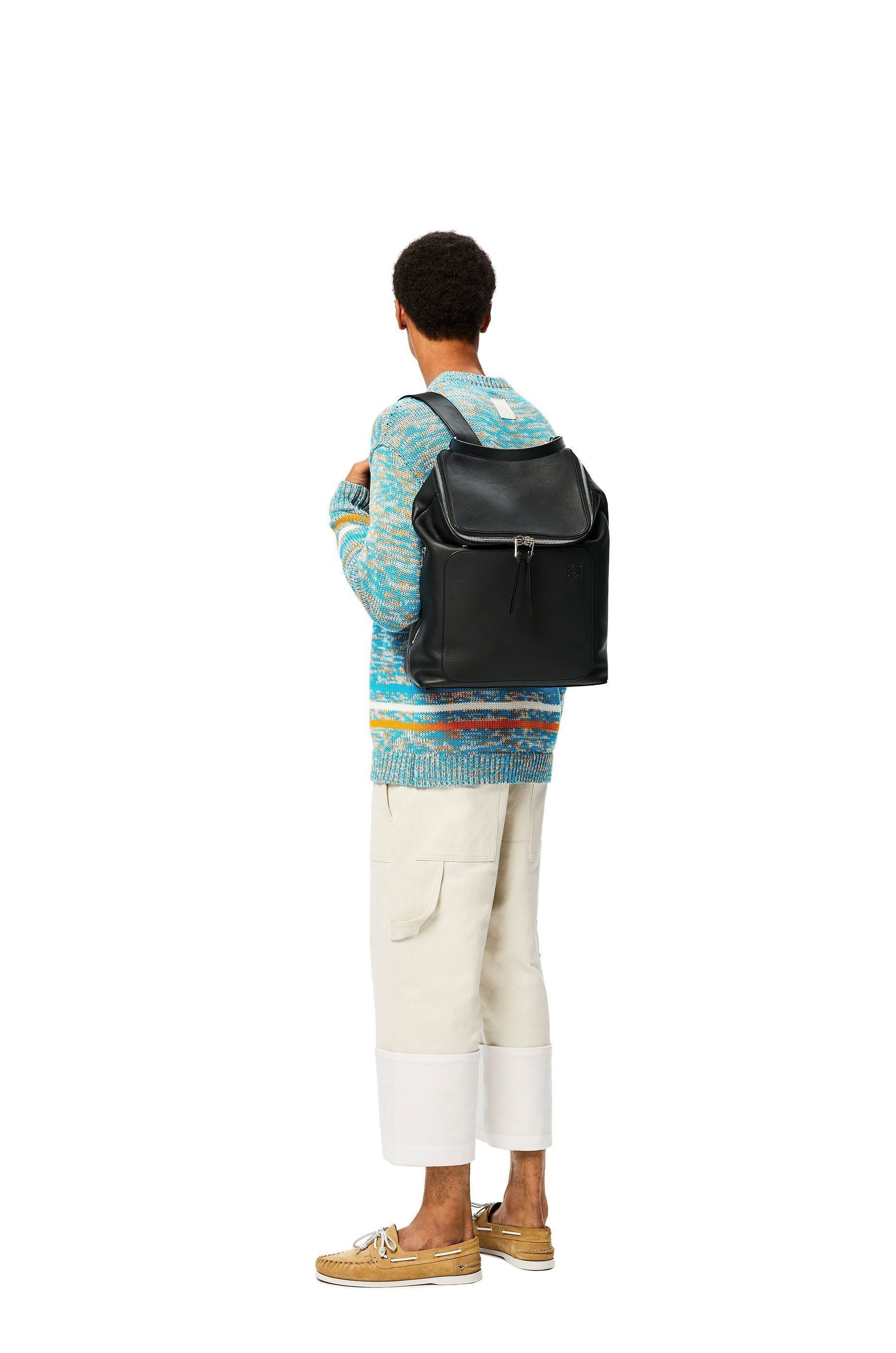 Loewe Goya Leather Backpack Blue Size ONE SIZE - 9 Thumbnail
