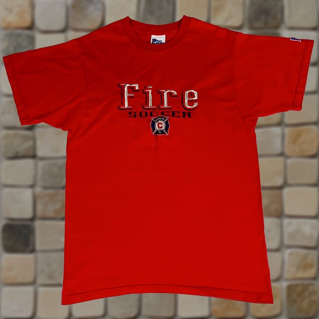 Pro Player VINTAGE Chicago Fire Soccer Pro Player T-Shirt Mens M Red Embroidered USA 1990s Size US M / EU 48-50 / 2 - 1 Thumbnail