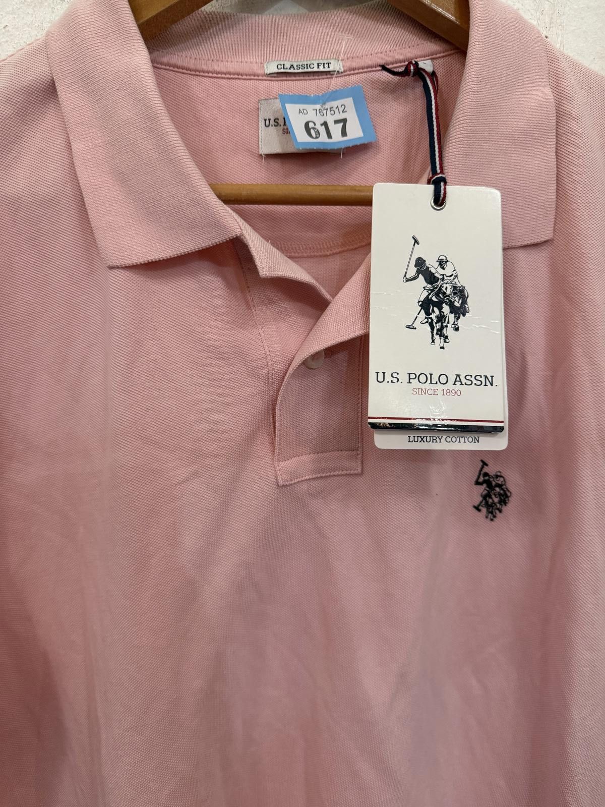 U.S. Polo Assn. Classic Fit Pink Men's Polo Shirt Size US L / EU 52-54 / 3 - 2 Thumbnail