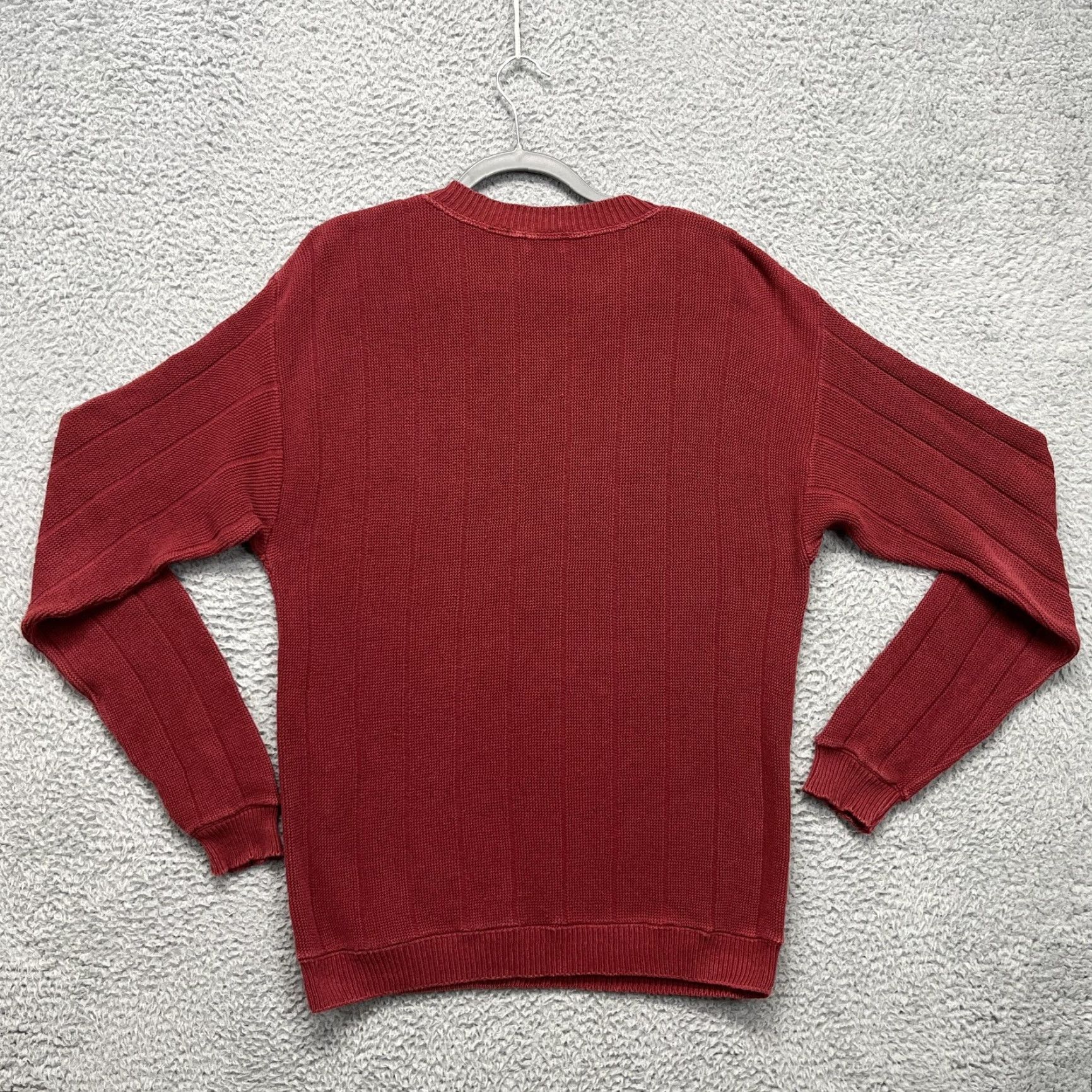 Izod VINTAGE IZOD Sweater Mens Small Red 100% Cotton Crewneck Knit Logo USA 80s 90s Size US S / EU 44-46 / 1 - 6 Thumbnail