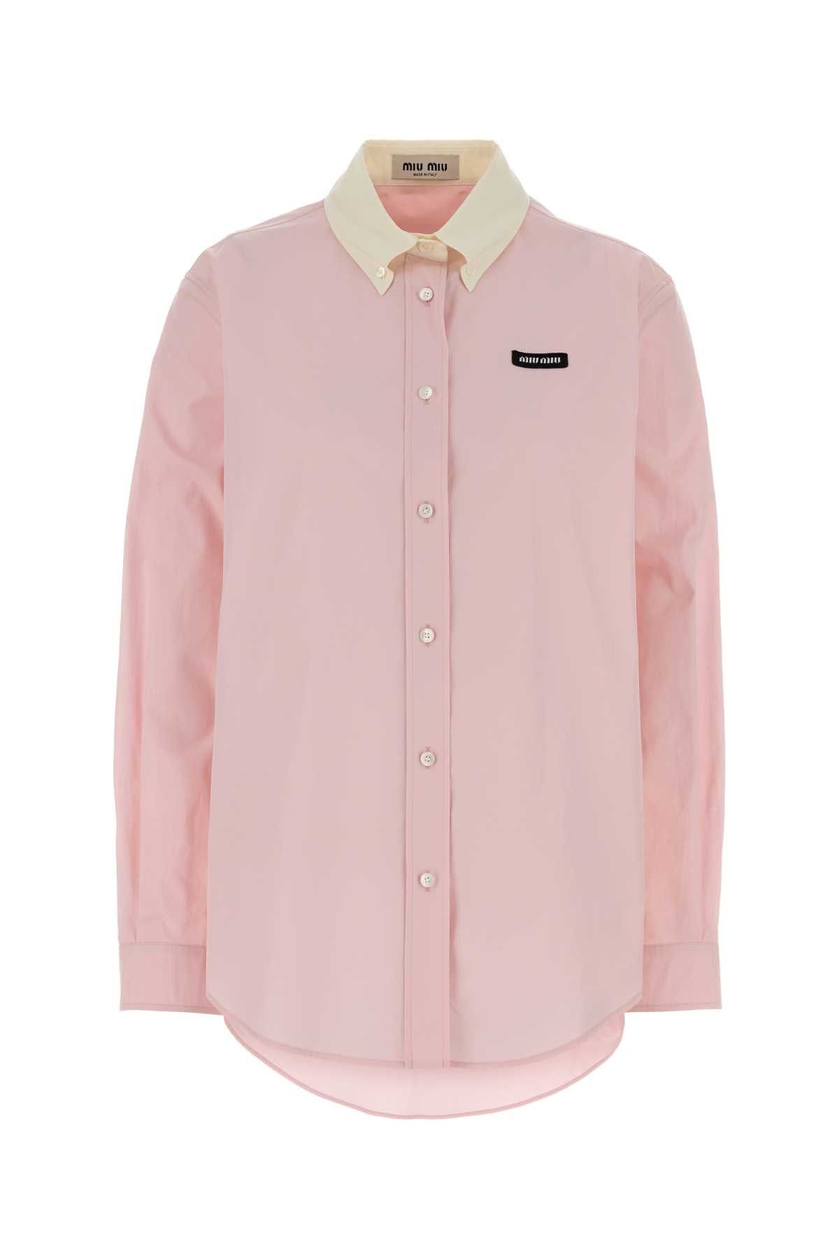Miu Miu Pink Poplin Shirt Size M / US 6-8 / IT 42-44 - 1 Thumbnail