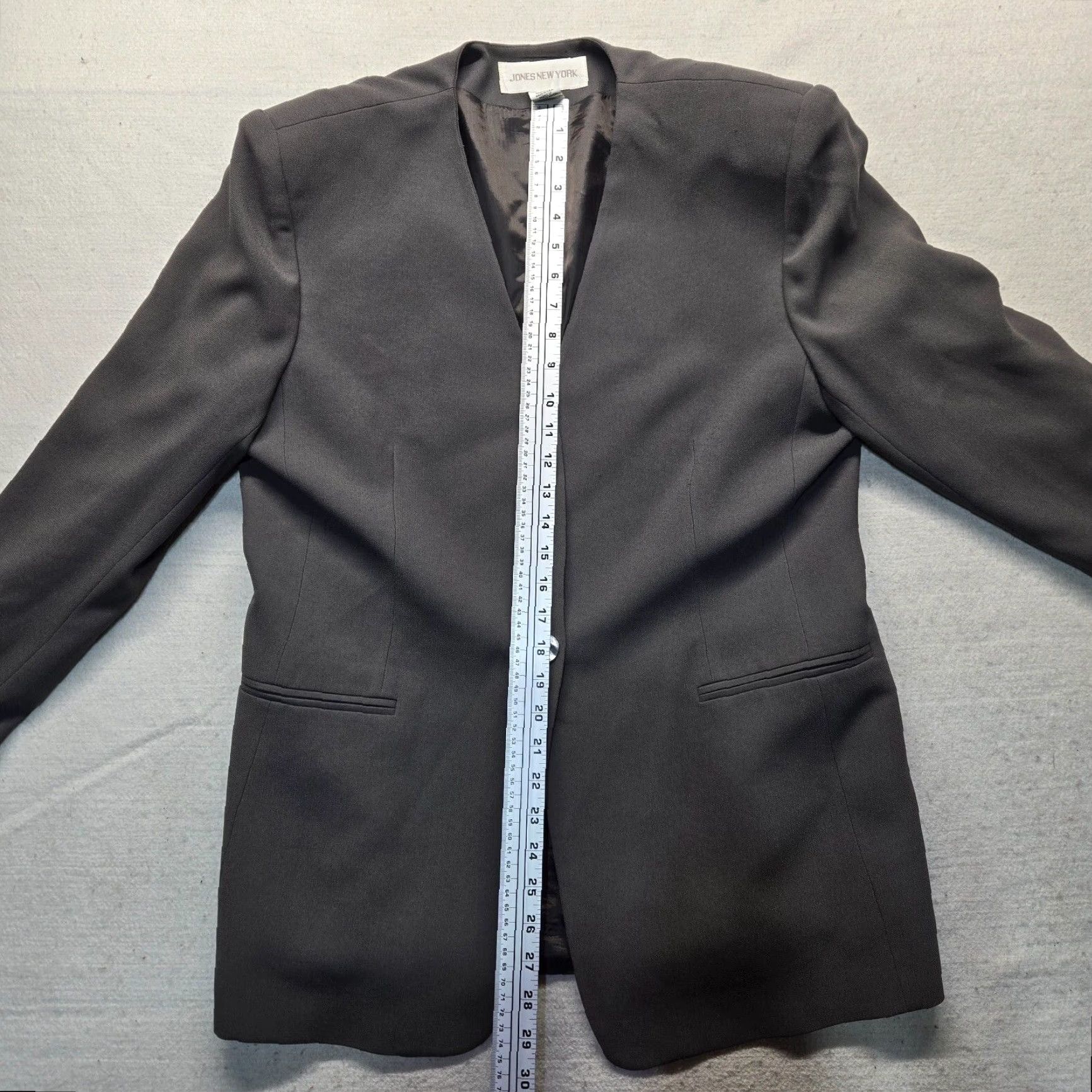 Jones New York Jones New York Signature Blazer Adult Women Size 16 Gray Stretch Lined Coat Jacket Reg Regular Women's 16 Gray Business Casual Travel Workwear Size XXL / US 16-18 / IT 52-54 - 7 Thumbnail