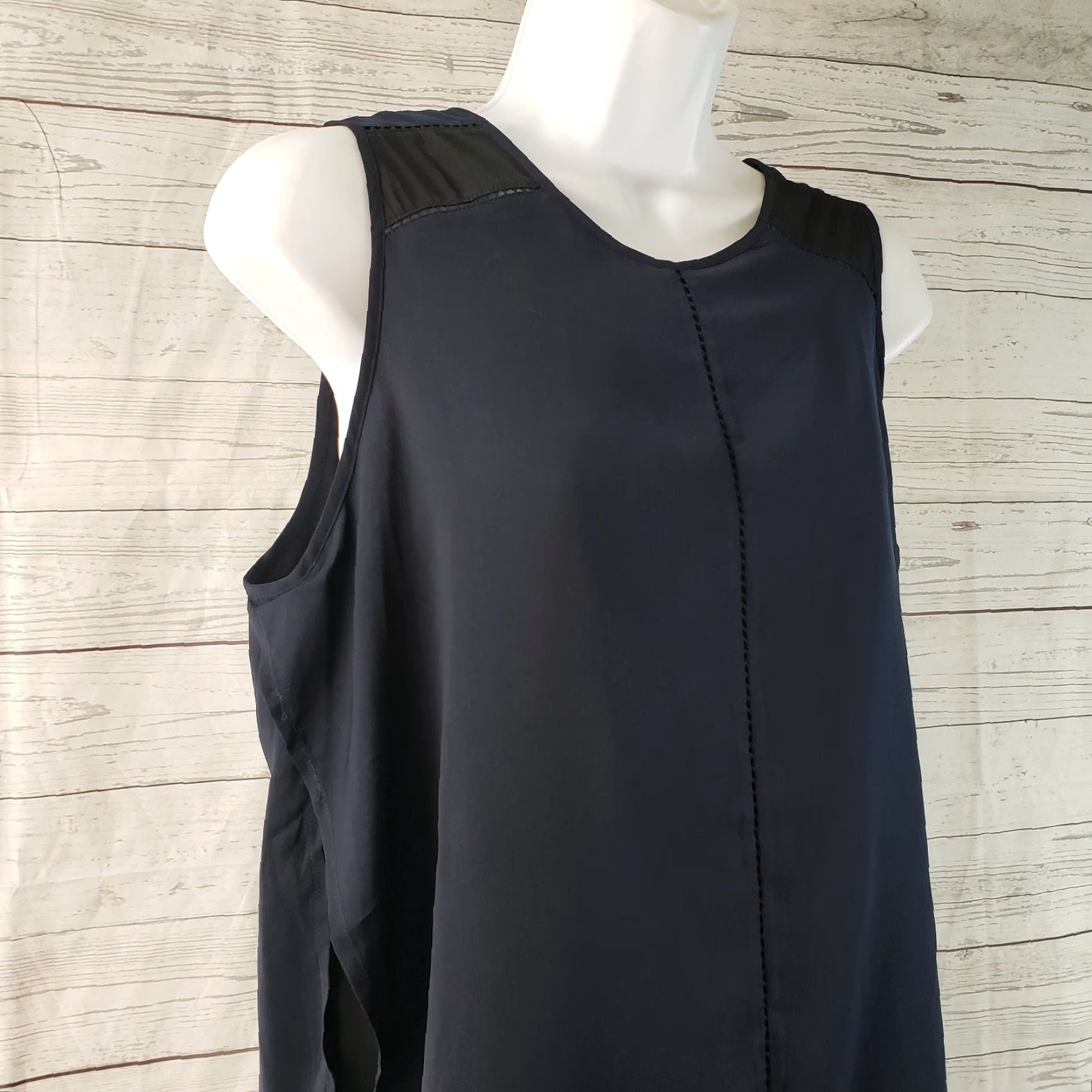 Scotch & Soda Scotch & Soda Womens Top Sleeveless Blouse Size 2 Black Blue Polo Pullover Non-Vintage Shirt Women Size XS / US 0-2 / IT 36-38 - 2 Thumbnail