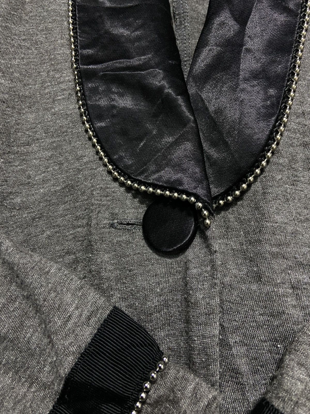 Sacai Sacai Luck Grey Linen-Blend Tuxedo Cardigan Blazer Size M / US 6-8 / IT 42-44 - 8 Thumbnail