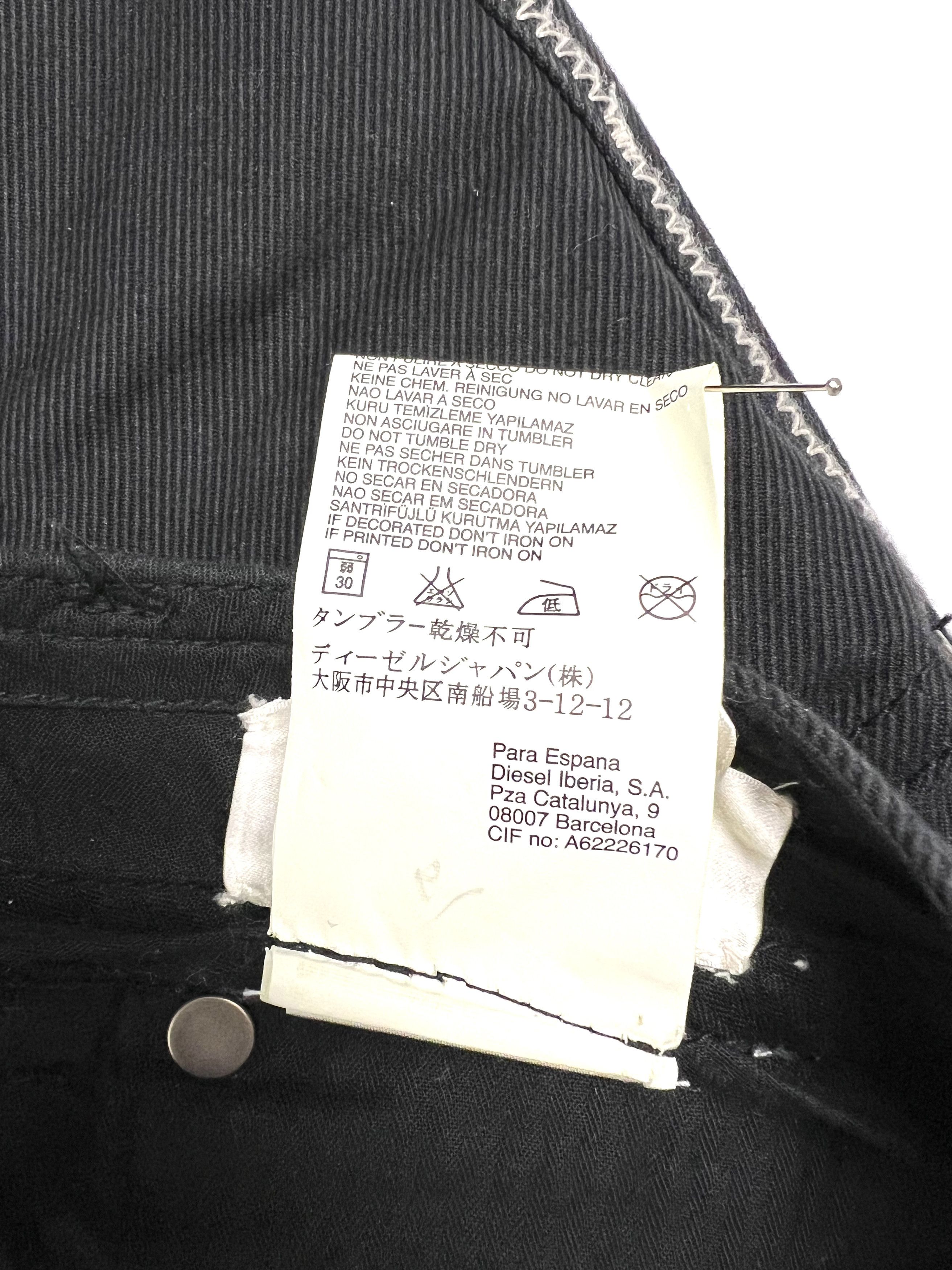 Diesel DIESEL MENS BLACK DENIM W / LEATHER, ZIPPRES & SNAP-ON JEANS Size US 27 - 14 Thumbnail