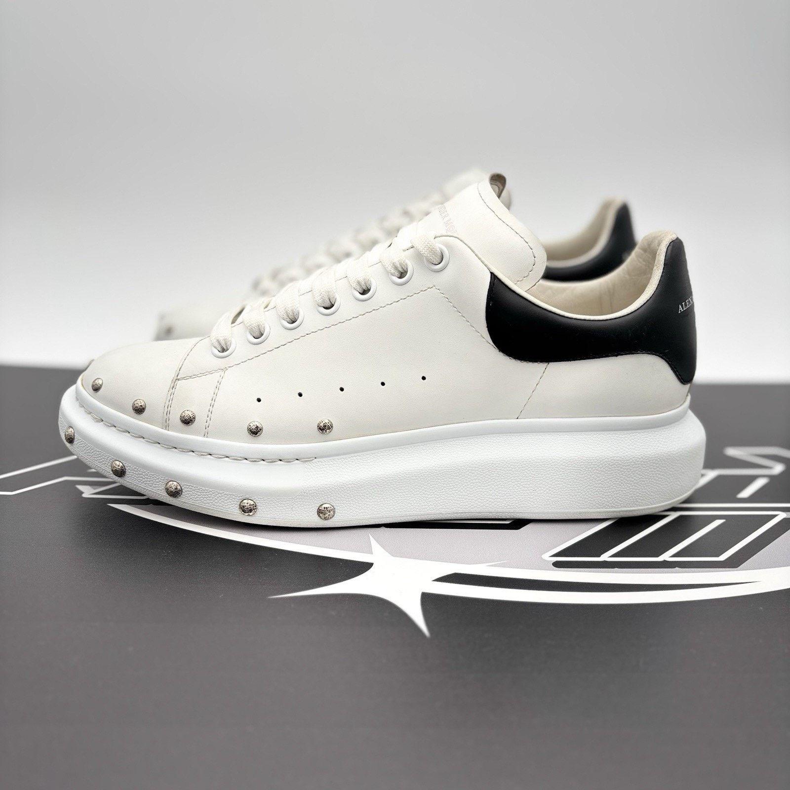 Alexander McQueen Alexander McQueen Front Studded ' White, Black ' | GREAT! Size US 11 / EU 44 - 1 Thumbnail