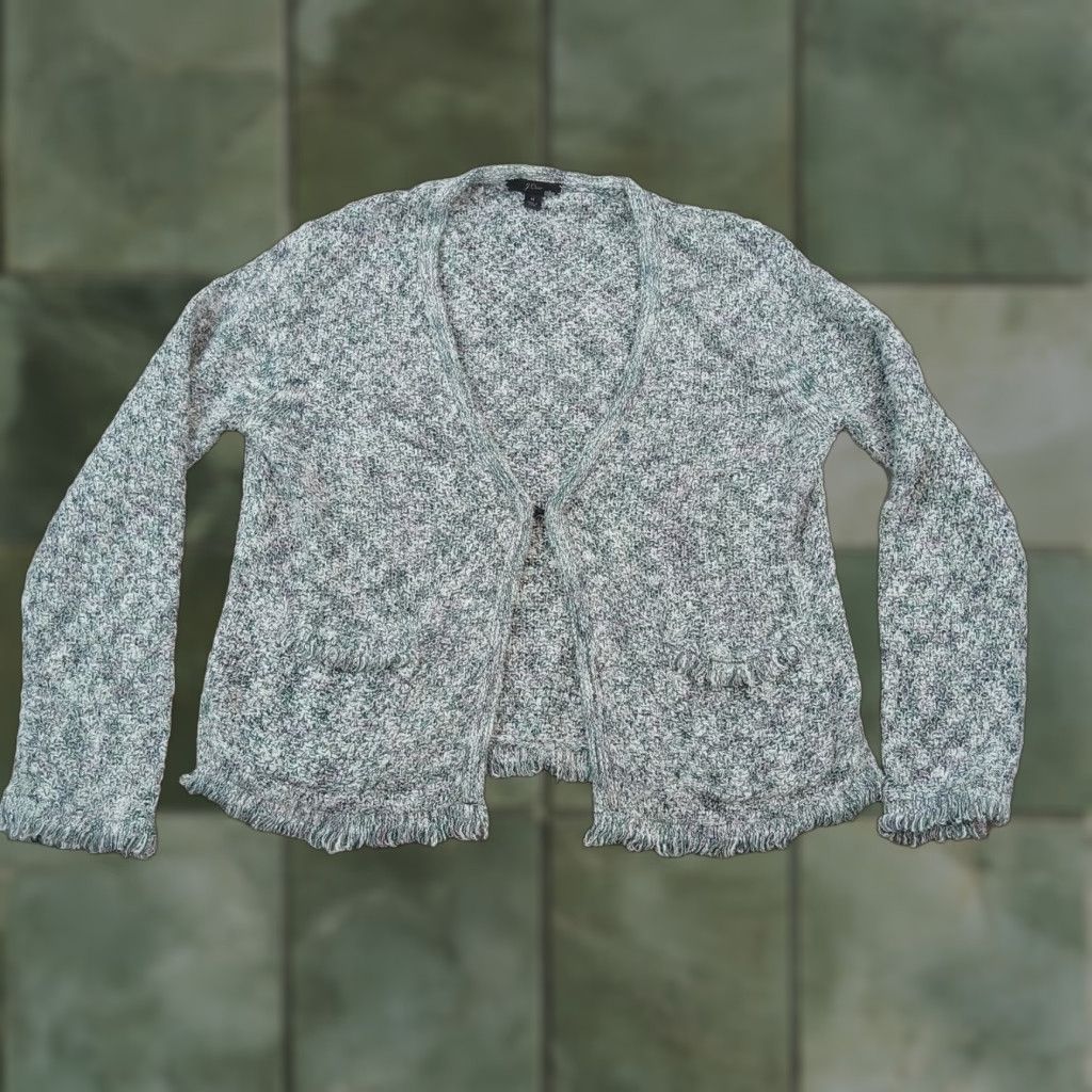 J.Crew J.CREW Womens Green Knit Cardigan Sweater Medium Long Sleeve Hook Eye Acrylic Size M / US 6-8 / IT 42-44 - 1 Thumbnail