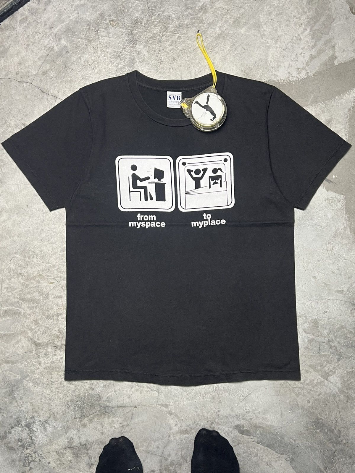 Band Tees Vintage "From MySpace To My Place" Y2K Graphic Tee Size US M / EU 48-50 / 2 - 3 Thumbnail