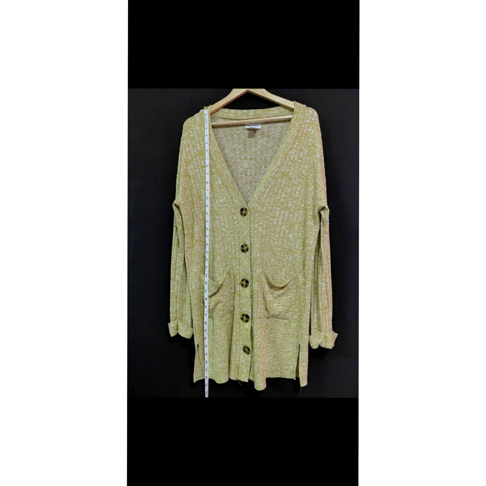 Vintage ARIZONA JEAN CO Cardigan Sweater Yellow Solid Knit Women Size L Button V-Neck Long Sleeve Casual Size L / US 10 / IT 46 - 7 Thumbnail