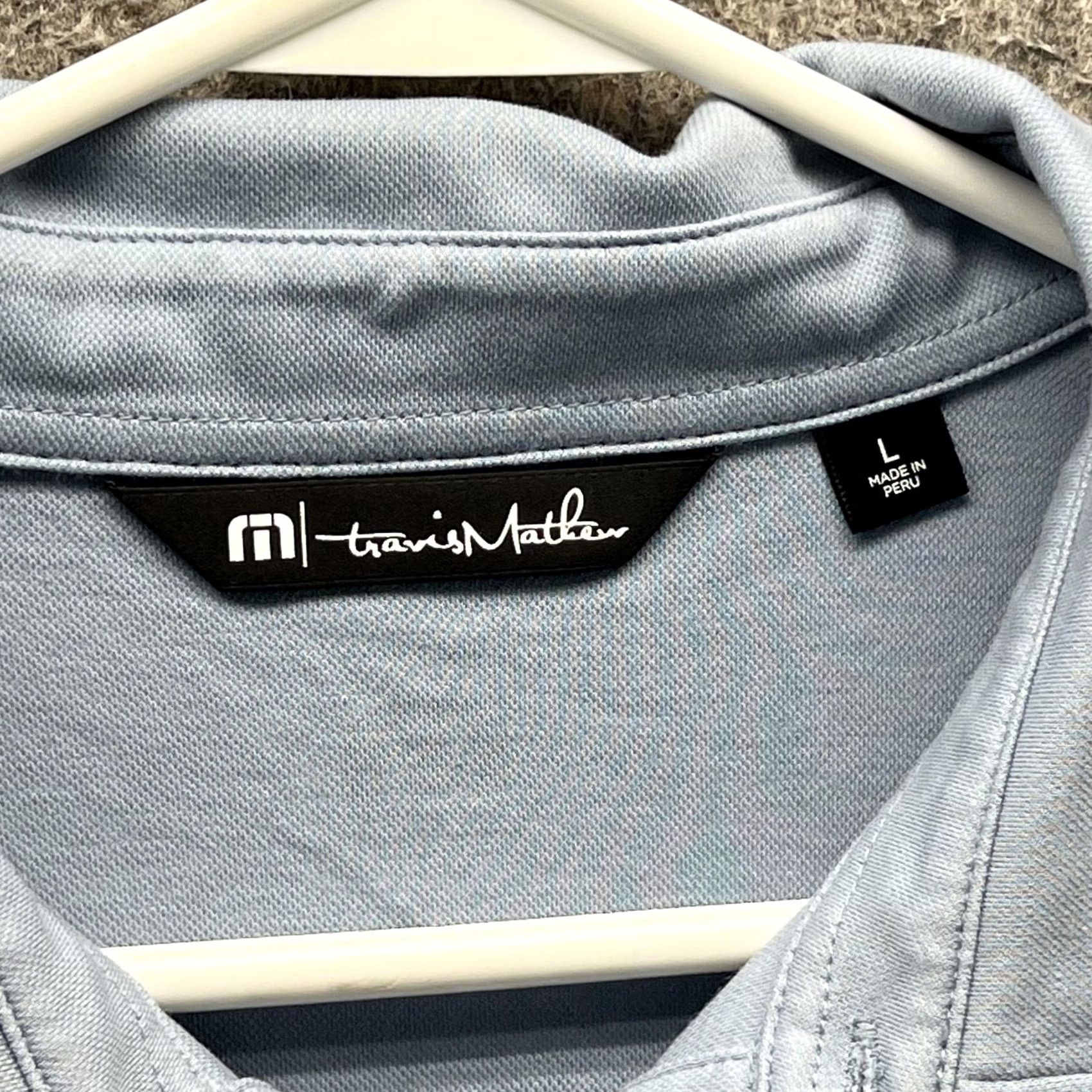 TravisMathew Travis Mathew Polo Shirt Mens Large Blue Chest Stripe Short Sleeve Golf Casual Shirt Size US L / EU 52-54 / 3 - 2 Thumbnail