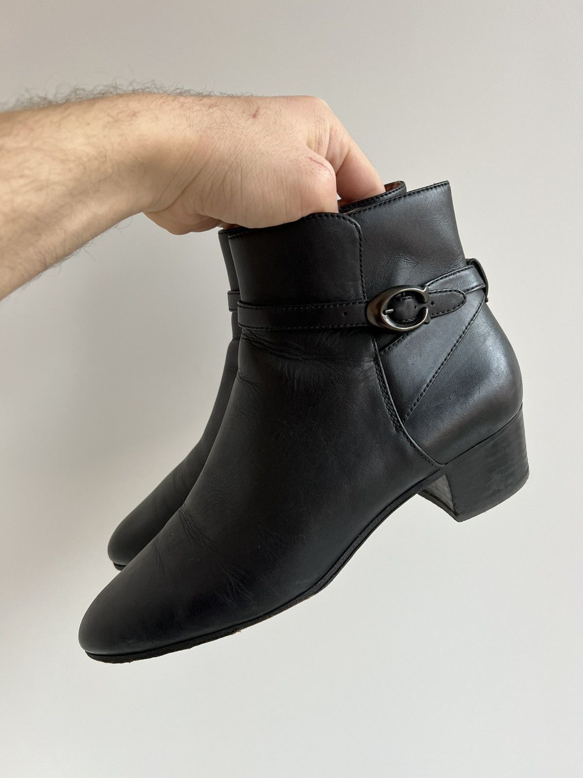 Coach × Designer Coach Ankle Black Leather Boots Shoes Size US 9.5 / IT 39.5 - 9 Thumbnail