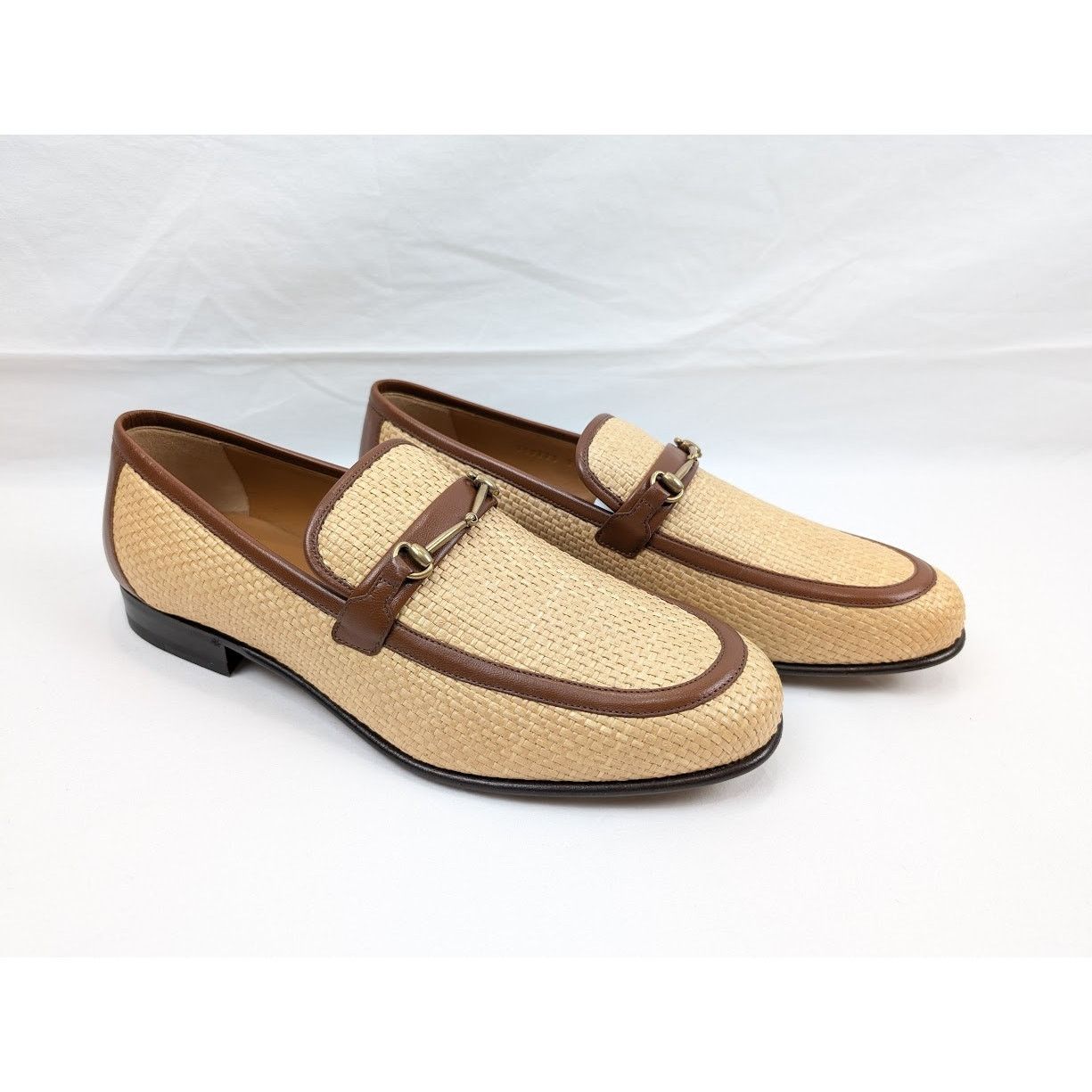 Gucci o1rshd1 Horsebit Buckle Loafers in Beige/Brown Size US 11.5 / EU 44-45 - 12 Thumbnail