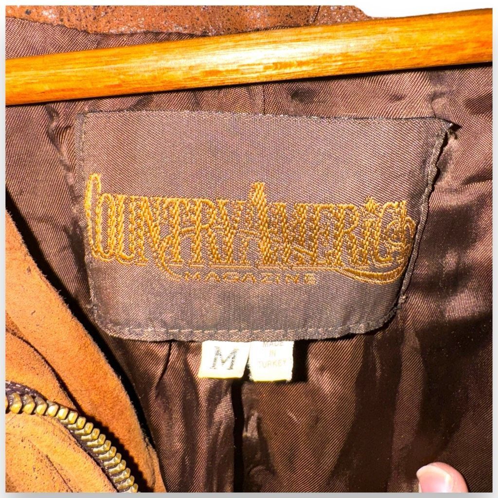 Vera Pelle 80s Country America Sherpa Collar Brown Suede Jacket Sz M Size US M / EU 48-50 / 2 - 2 Thumbnail