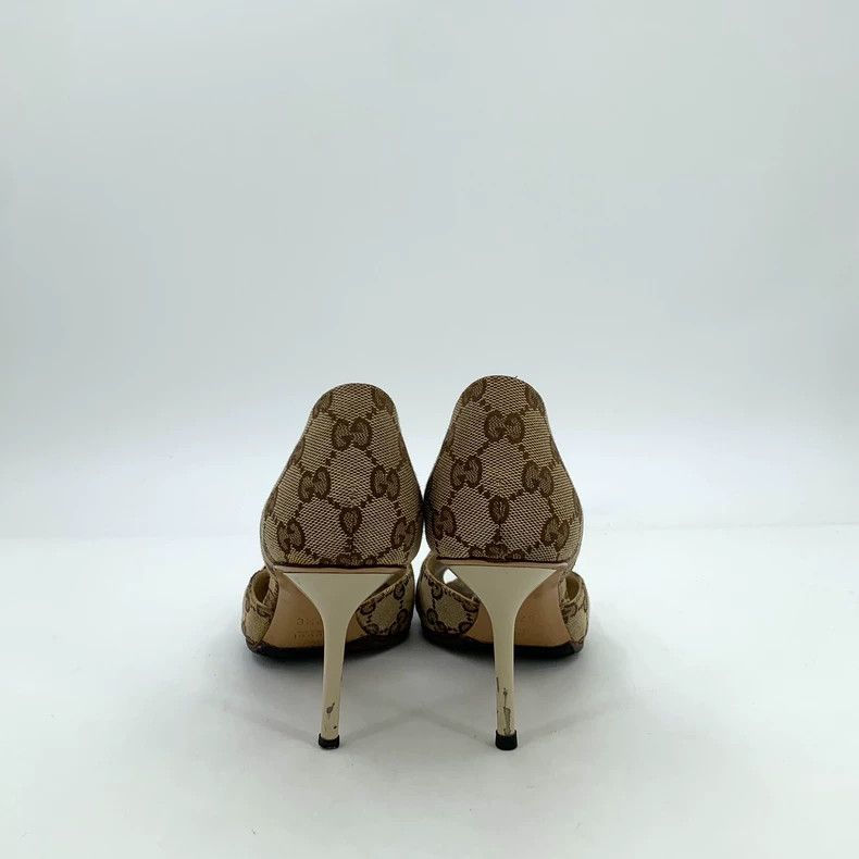 Gucci Gucci Brown logo jacquad full-print horse buckle high-heel Size US 7 / IT 37 - 4 Thumbnail