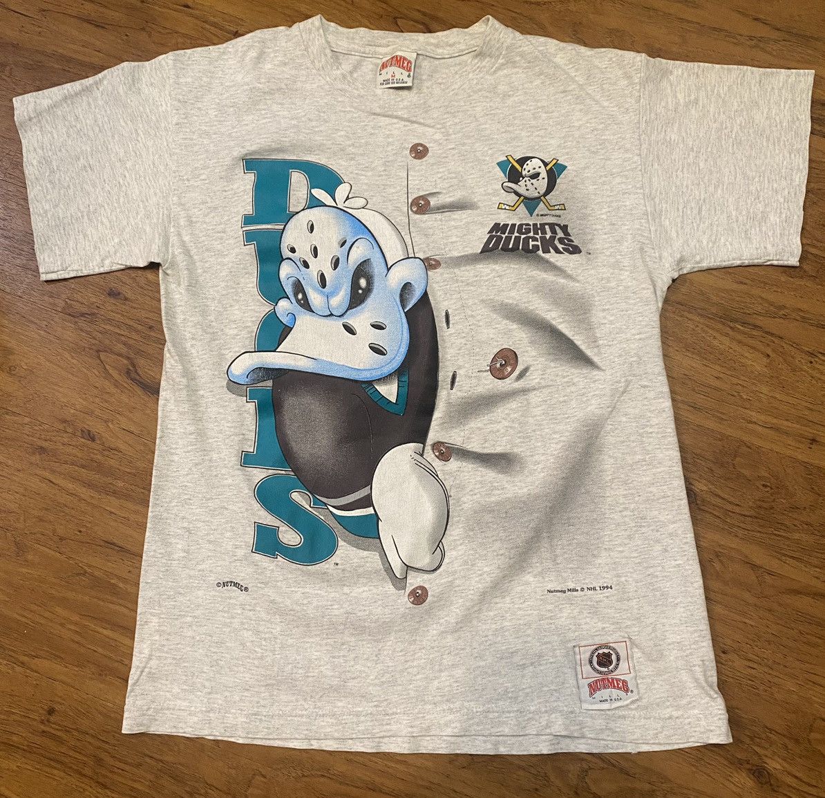 Nutmeg Vintage 1994 Anaheim Mighty Ducks Shirt NHL Nutmeg Mills Size US M / EU 48-50 / 2 - 1 Thumbnail