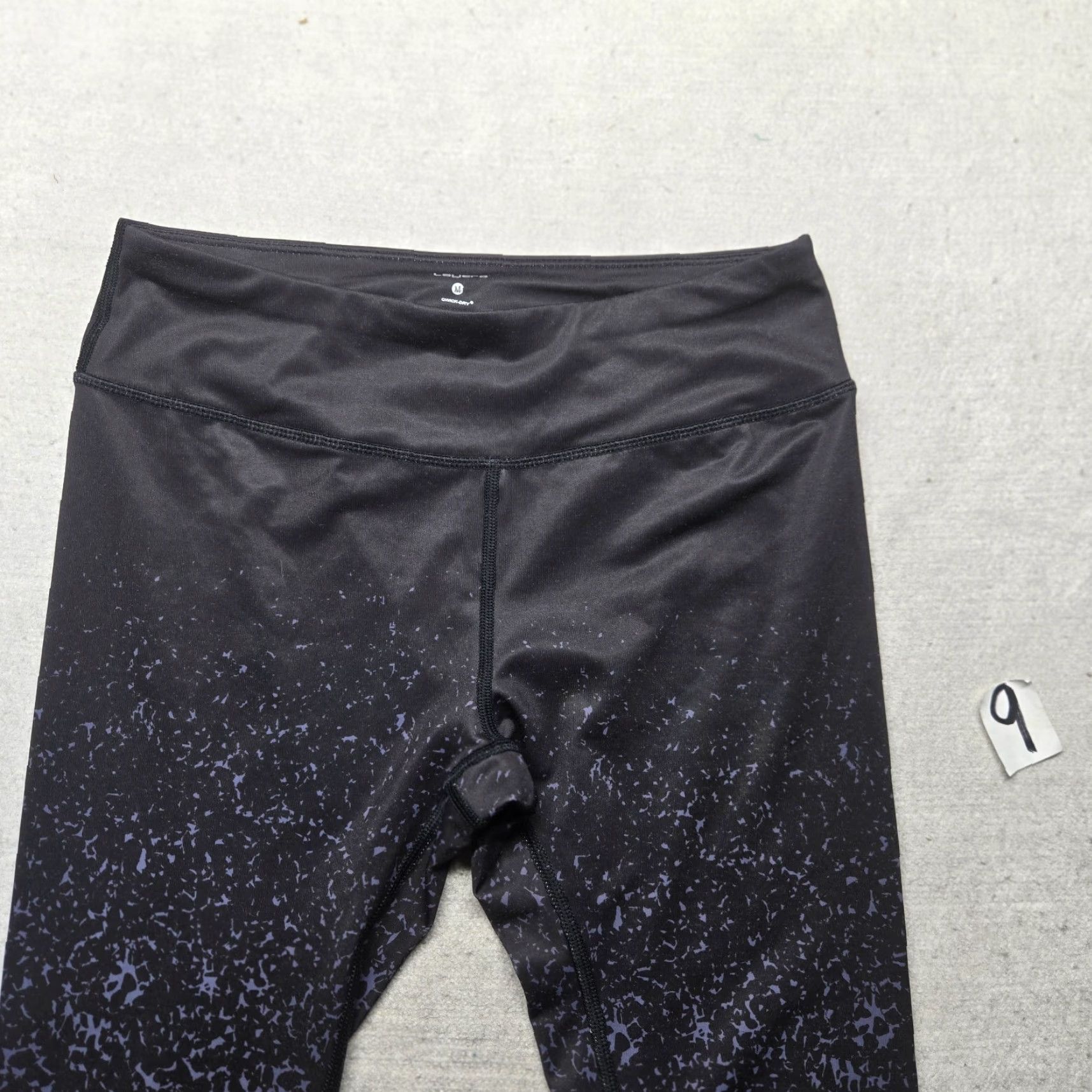 Layer 8 VINTAGE Layer 8 Qwick-Dry Workout Leggings Pants Women Adults Medium Black Geometric Activewear Size 32" / US 10 / IT 46 - 2 Thumbnail