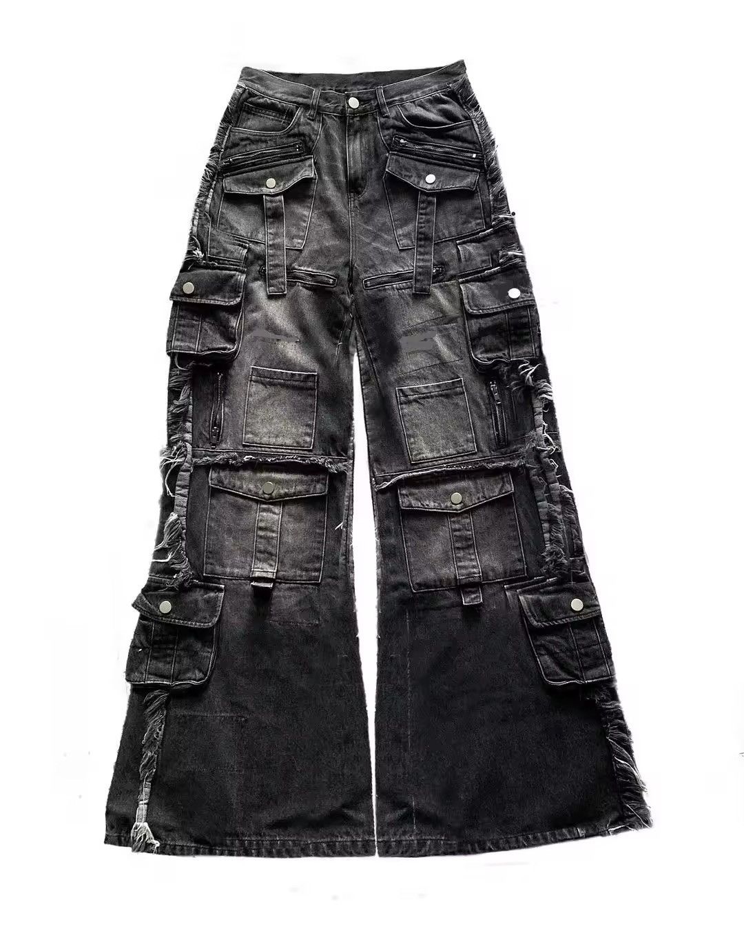 Jean × Vintage Washed Baggy Design Multi-Pocket Denim Pants Size US 34 / EU 50 - 1 Thumbnail