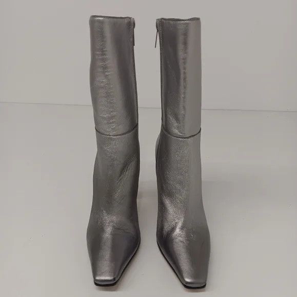 Jimmy Choo Jimmy Choo Merle 100 Metallic Leather Ankle Boots - EU36/US6 Size US 6 / IT 36 - 3 Thumbnail