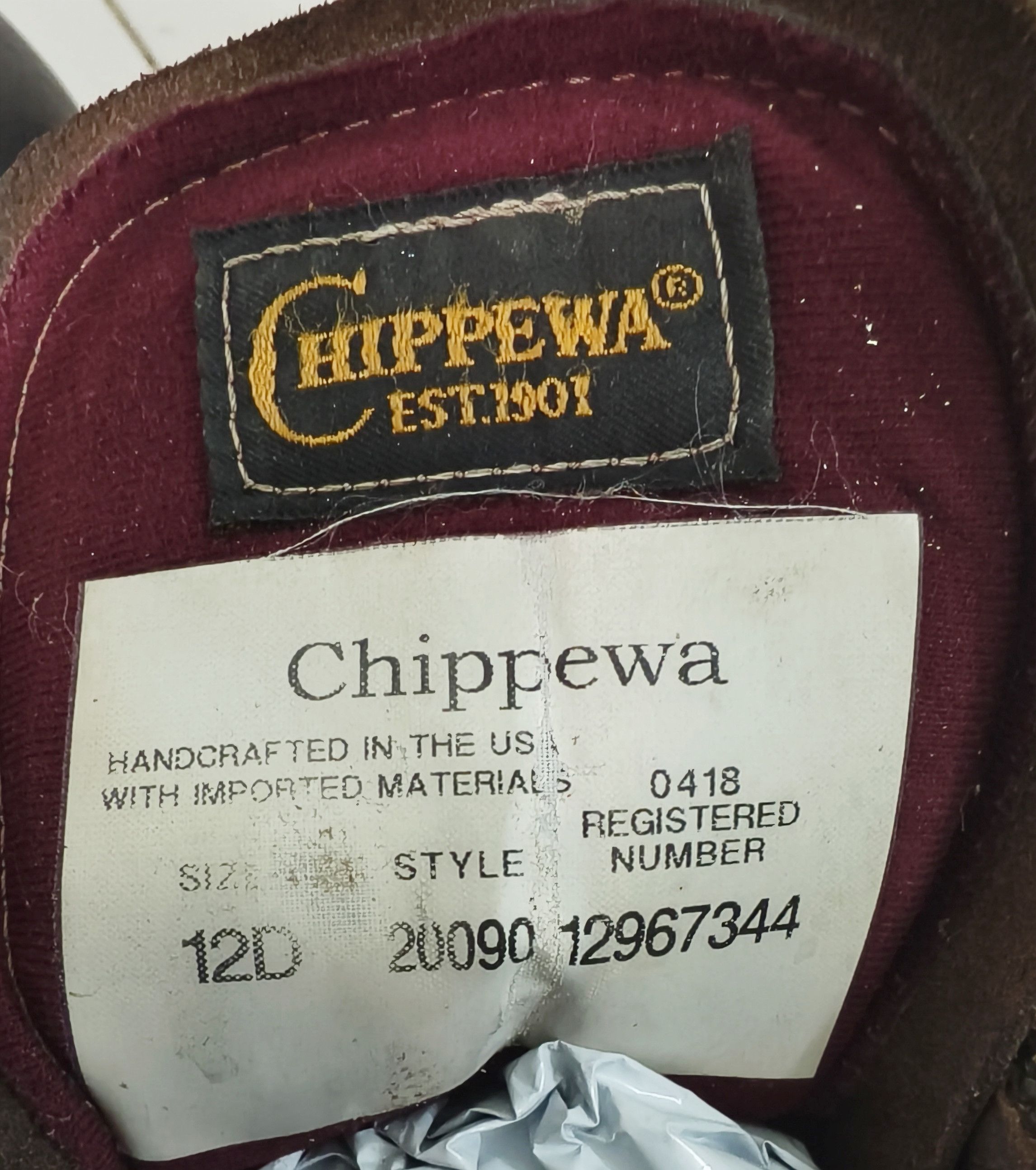 Chippewa CHIPPEWA 20090 Logger Boots Men's Brown Leather Vibram Sole Size US 12 / EU 45 - 14 Thumbnail