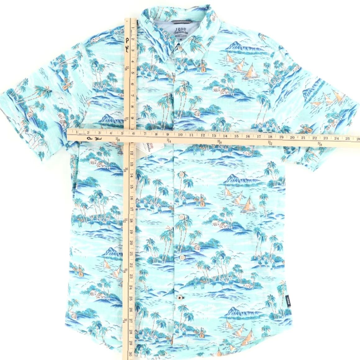 Izod VINTAGE Izod Saltwater Relaxed Camp All Over Print Button Up Shirt Men's M Size US M / EU 48-50 / 2 - 3 Thumbnail