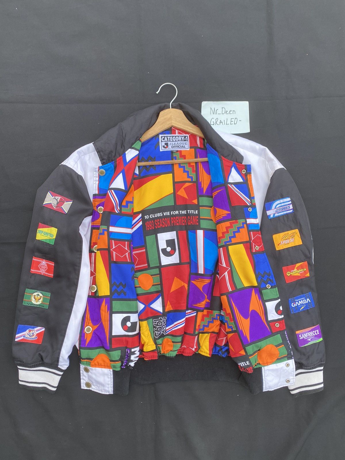 Japanese Brand Vtg 93s J.League Inaugural Seasons Reversible Bomber Jacket Size US L / EU 52-54 / 3 - 20 Thumbnail