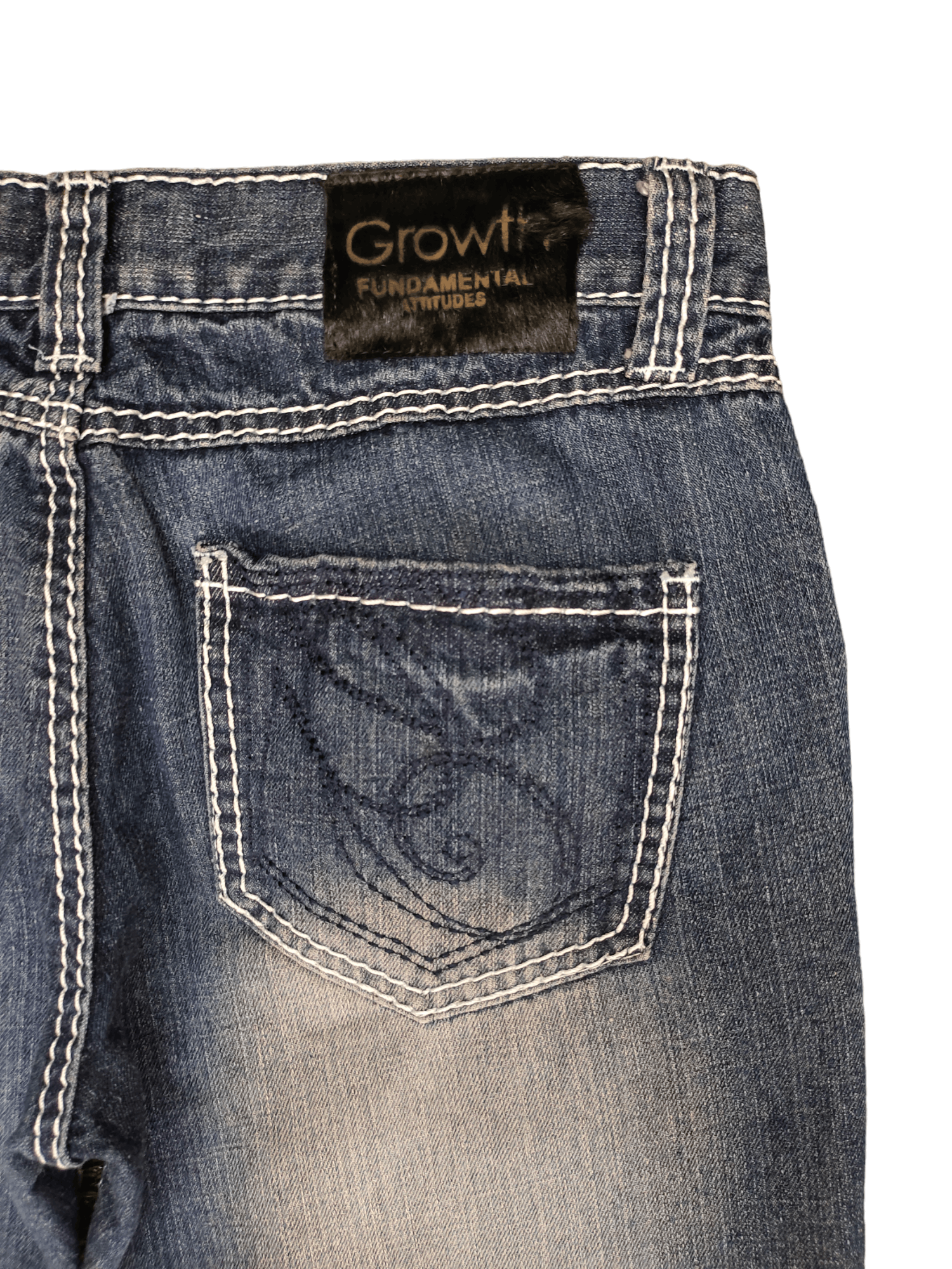 GOSTAR DE FUGA Japanese Brand Growth Amazing Washed Curved Denim Jeans Size US 31 - 12 Thumbnail