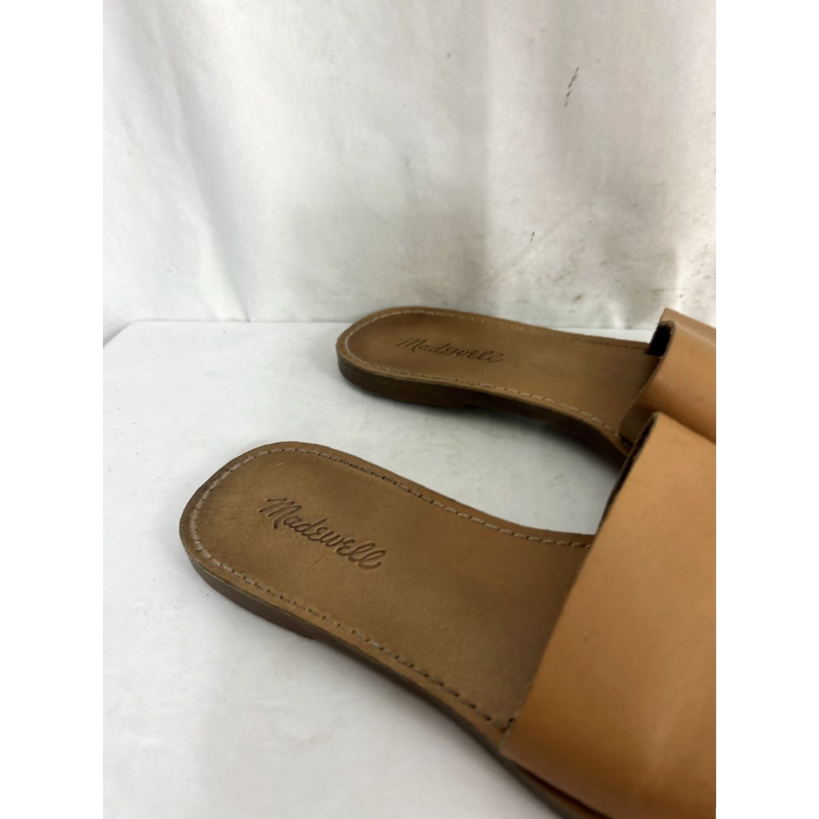 Madewell Madewell Women's Boardwalk Post Slide Sandals Slip-On Leather True Tan 9 Size US 9 / IT 39 - 3 Thumbnail